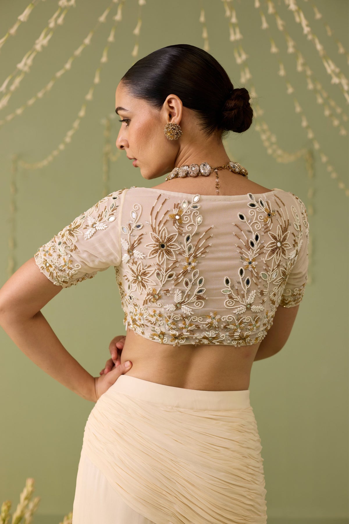 White Embroidered Skirt Set