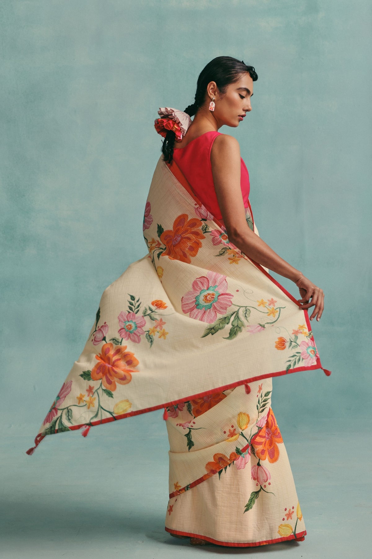 Dahlia Ecru Saree