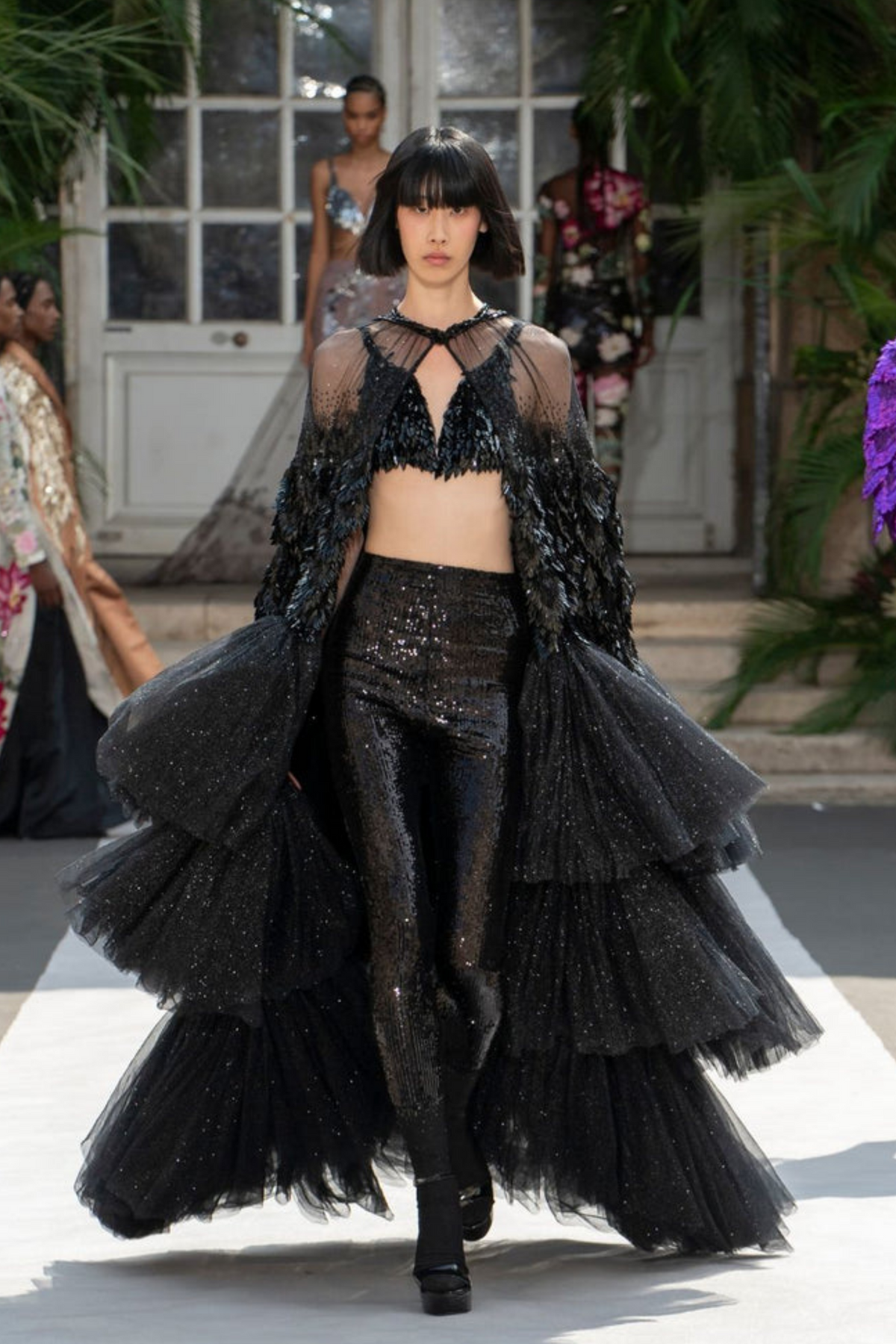 Noir Raven Layered Cape Set