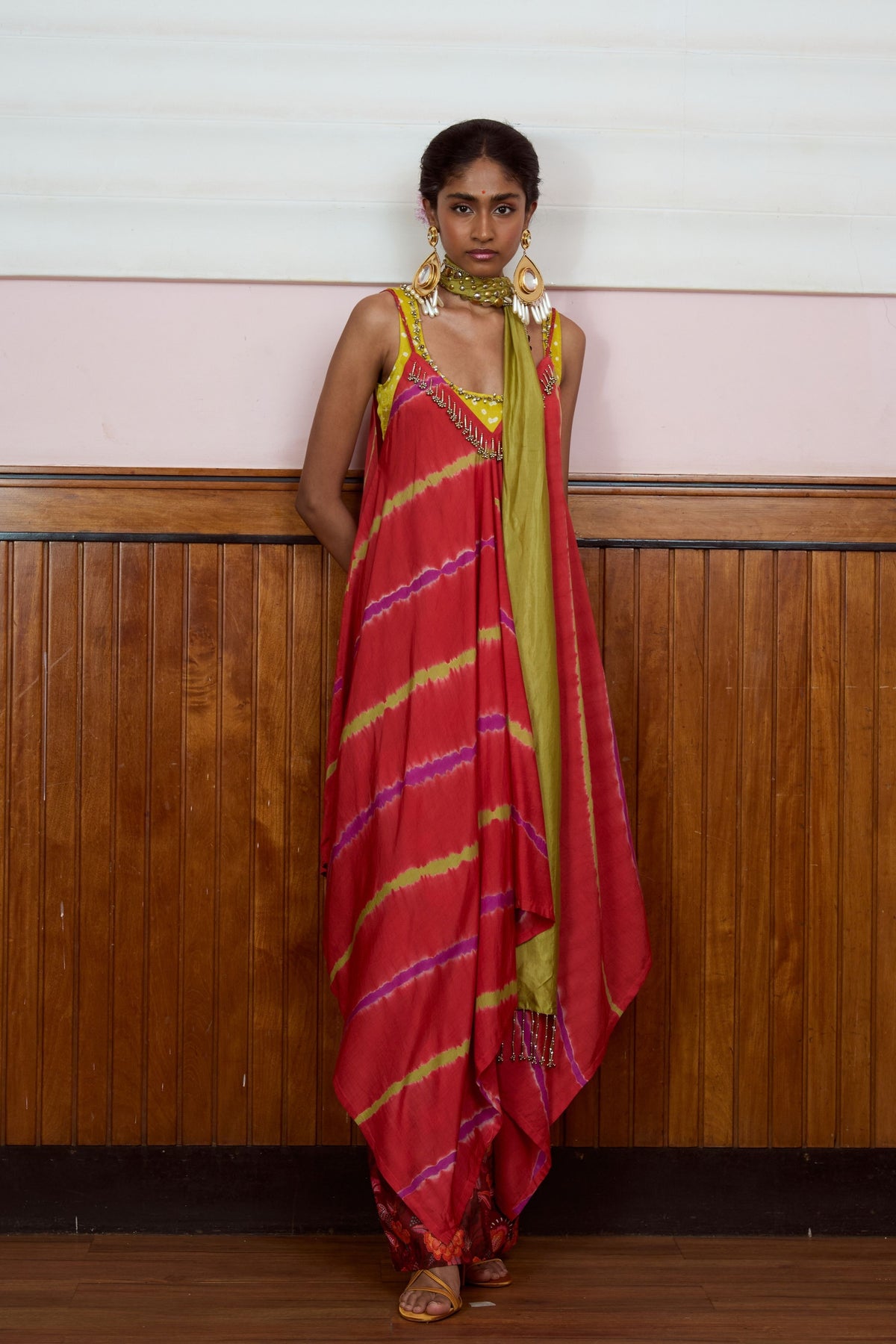 Waheeda Coral Hankerchief Kurta Set