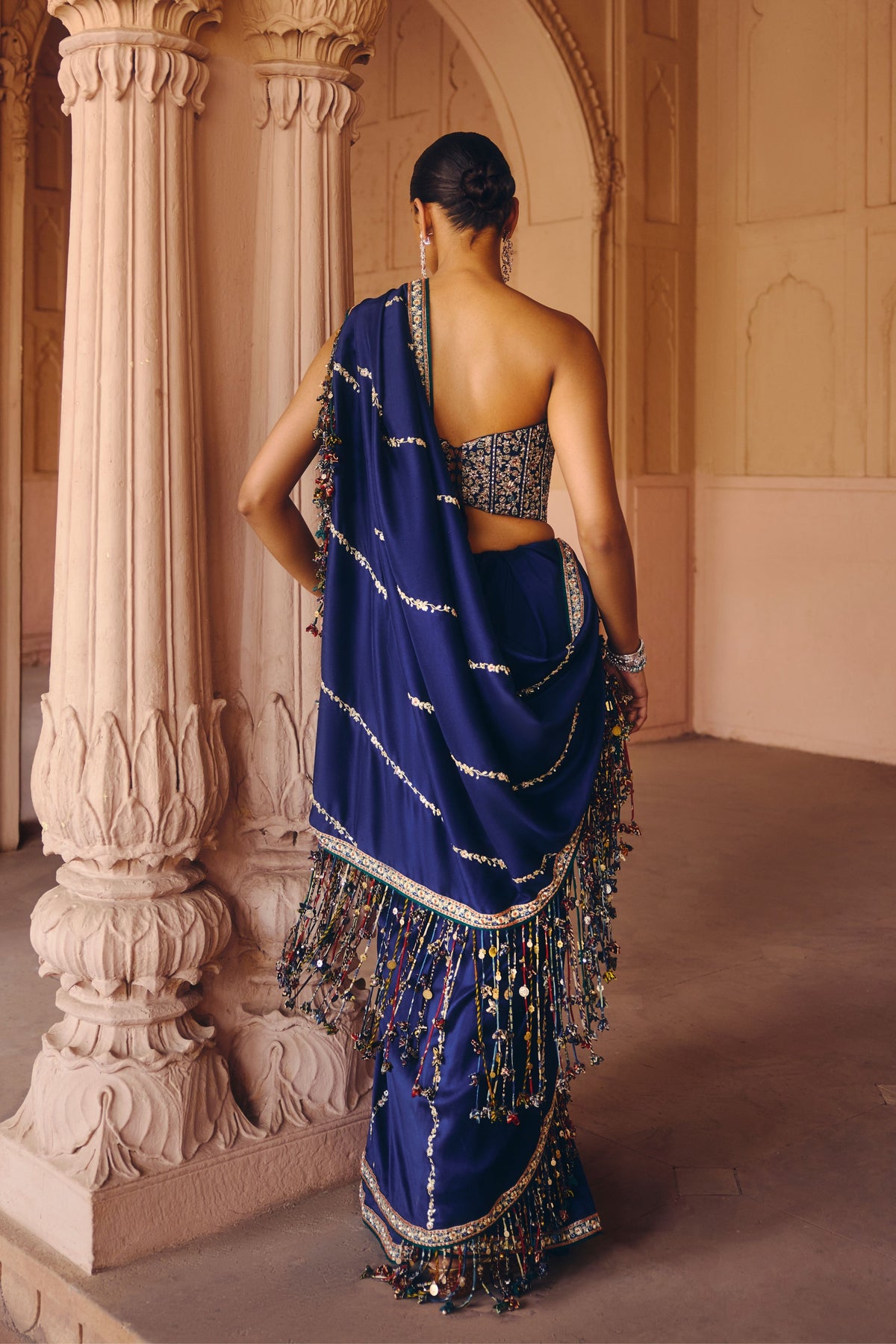 Blue Embers Dori Saree
