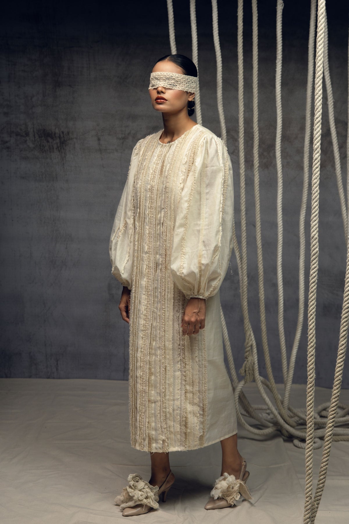 Ivory  Fringing Dress