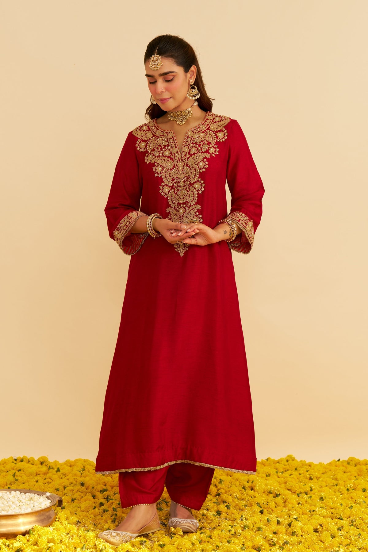 Hiba Red Salwar Set
