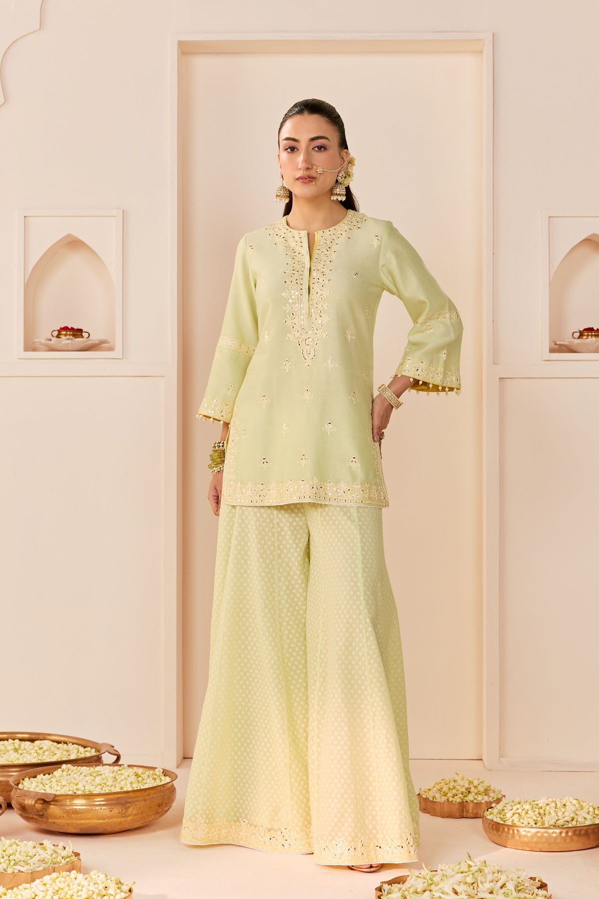 Rehma Mint Green Sharara Set