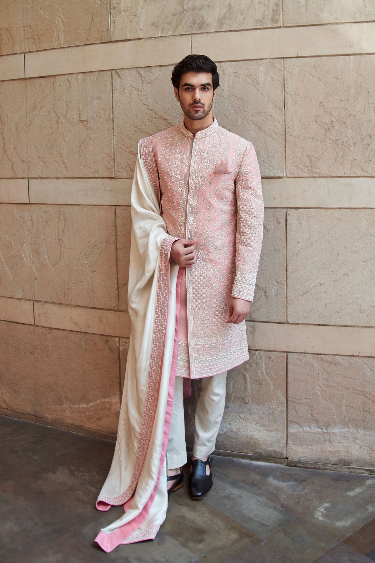 Soft Pink Sherwani Set