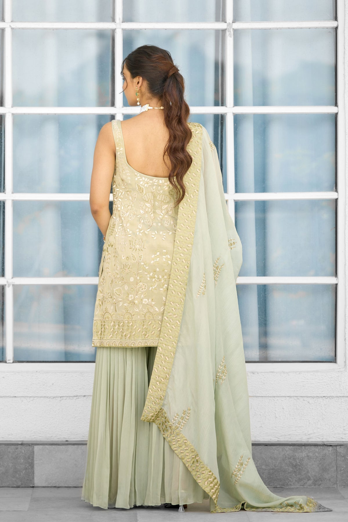Moss Mirage Sharara Set