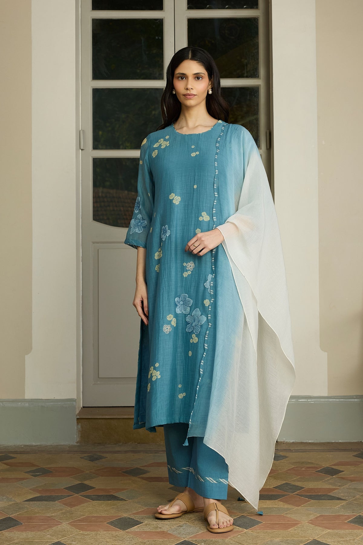 Ocean Applique Kurta Set