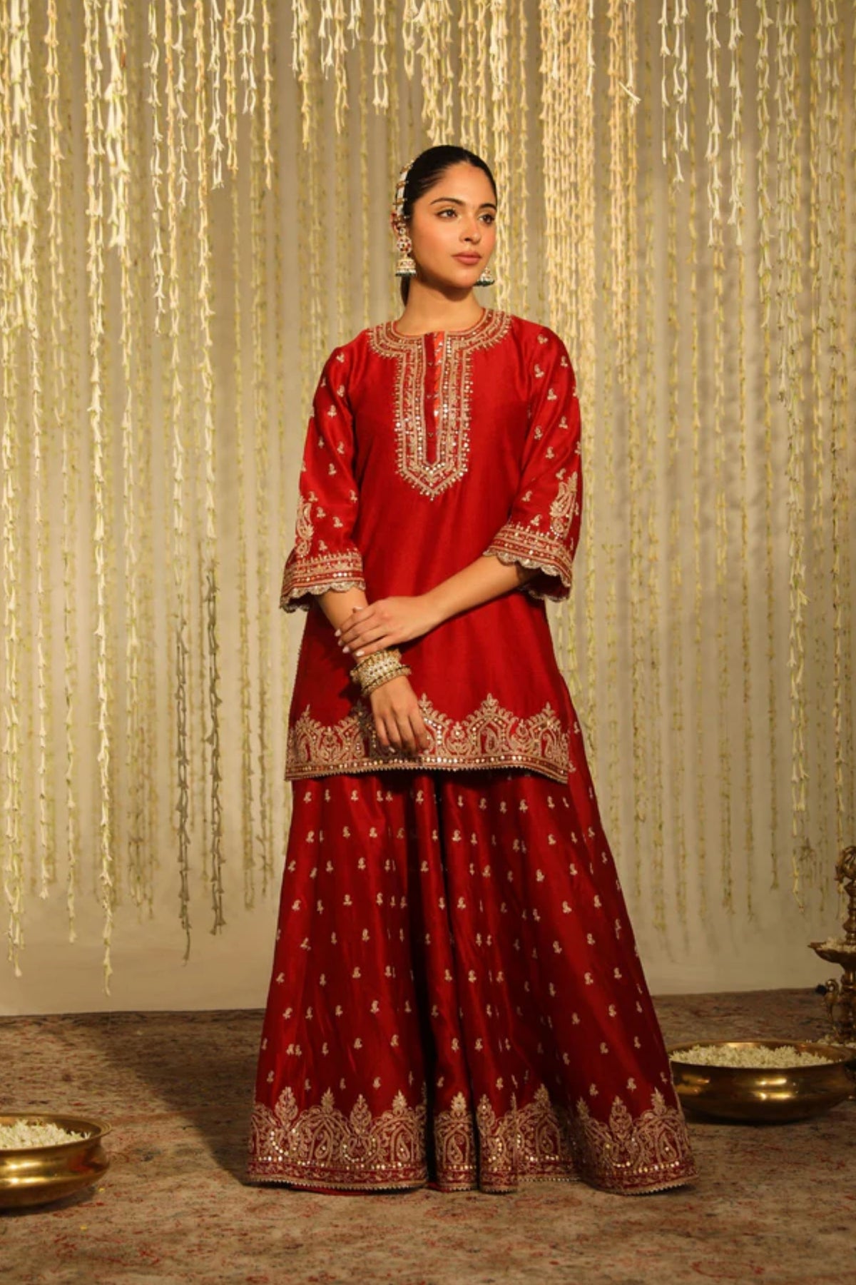 Mishika Red Sharara Set