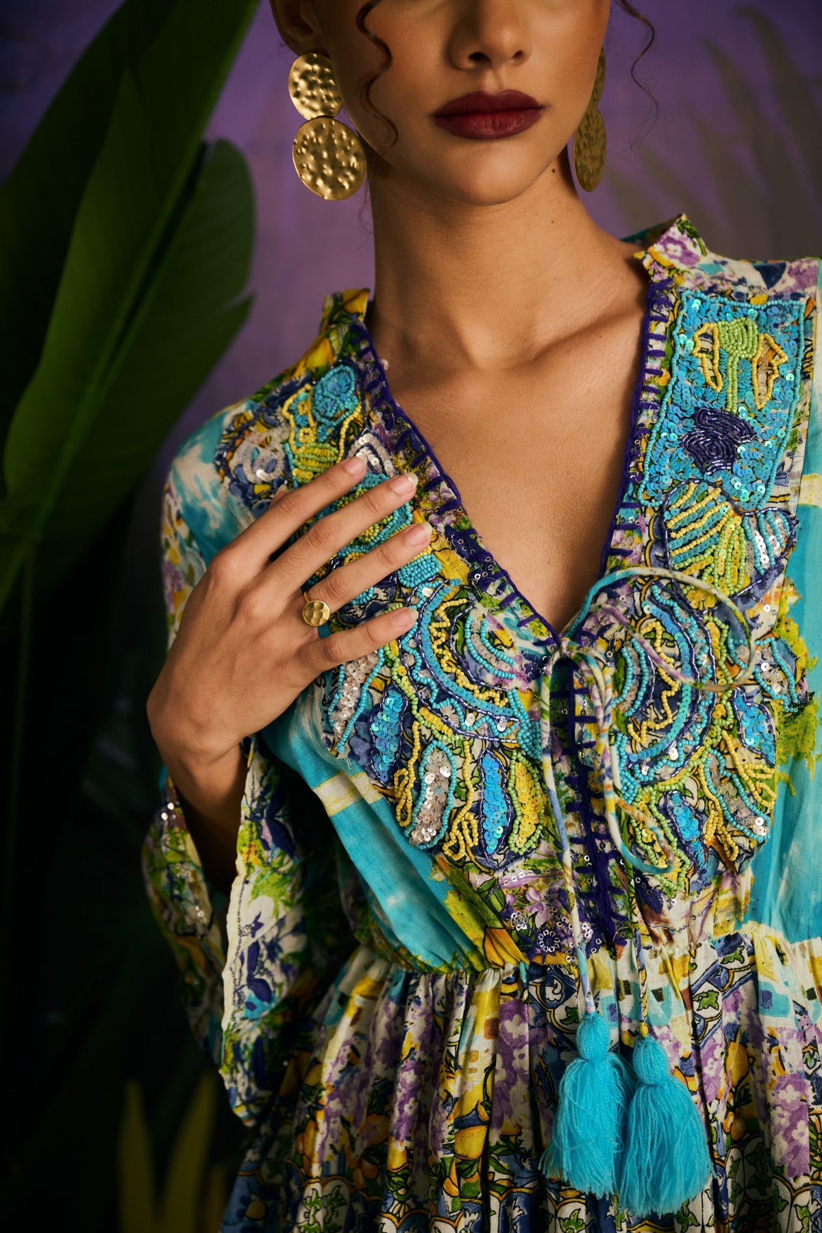 Boho Tassel Embroidered Dress