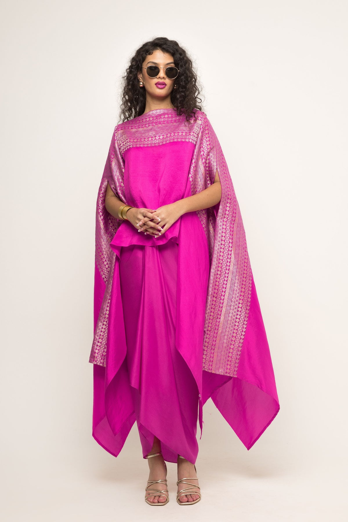 Devi Statement Pink Cape Set