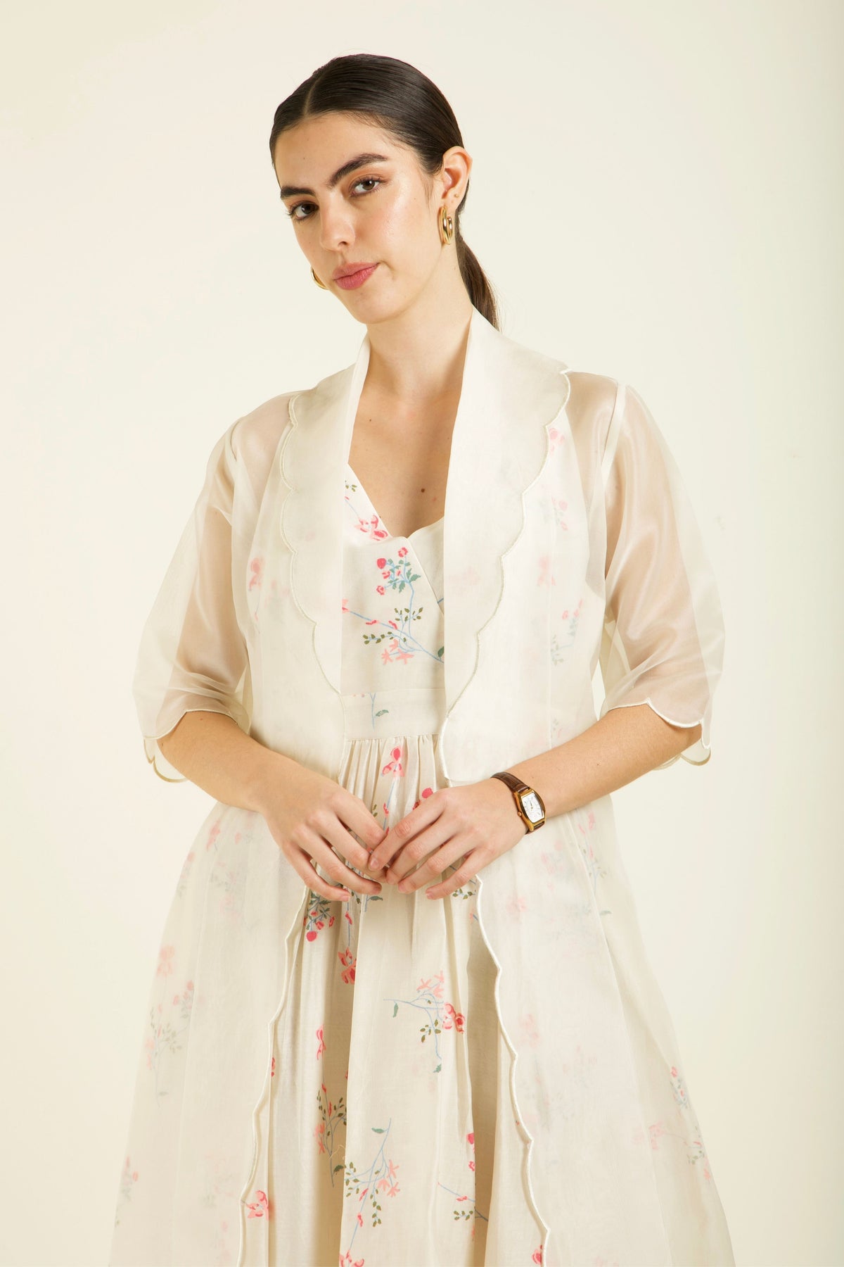 Ivory Scalloped Jacket Dress