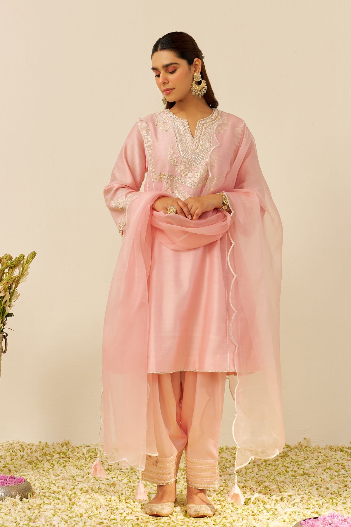 Aiza Blush Pink Kurta Set