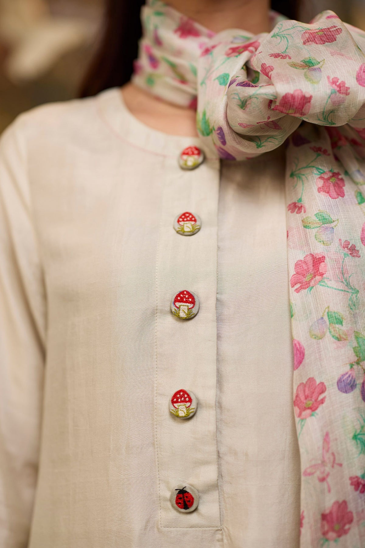 Garden's Edge Ivory Kurta Set