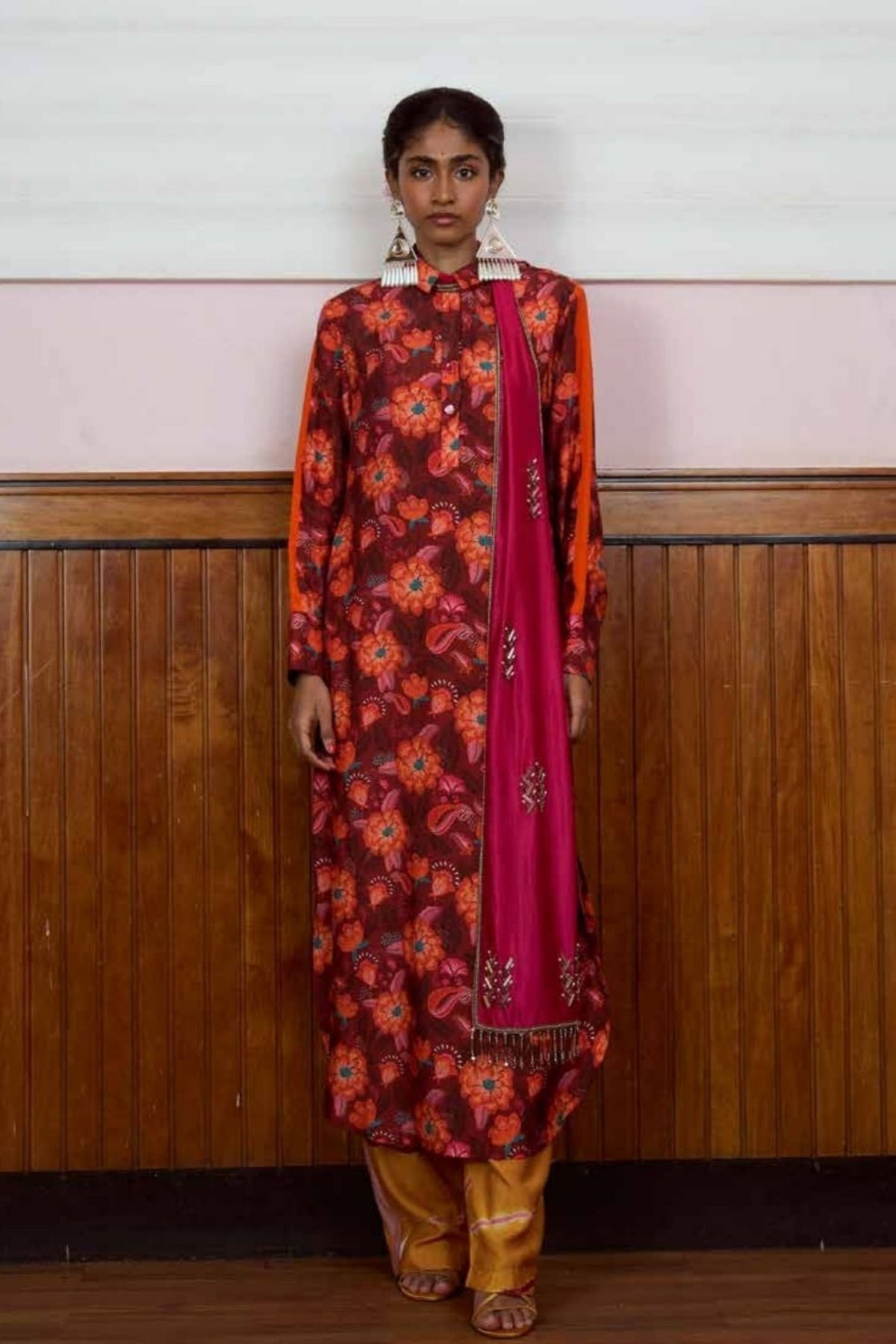 Mehfill Red Floral Kurta Set