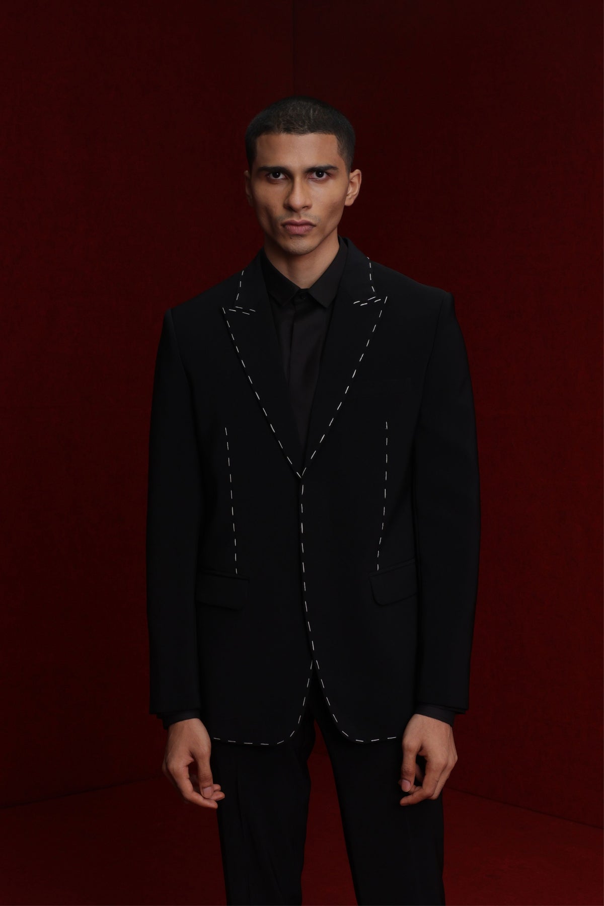 Black Peak Collar Suit
