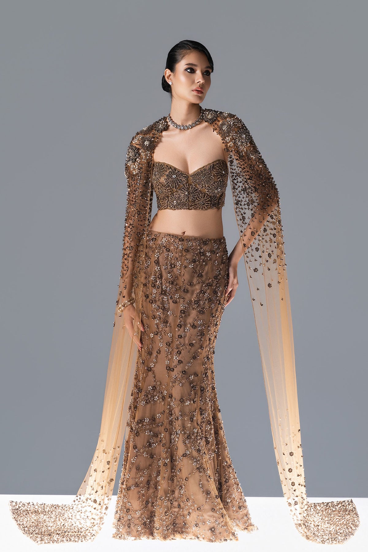 Bloom Veil Lehenga Cape Set