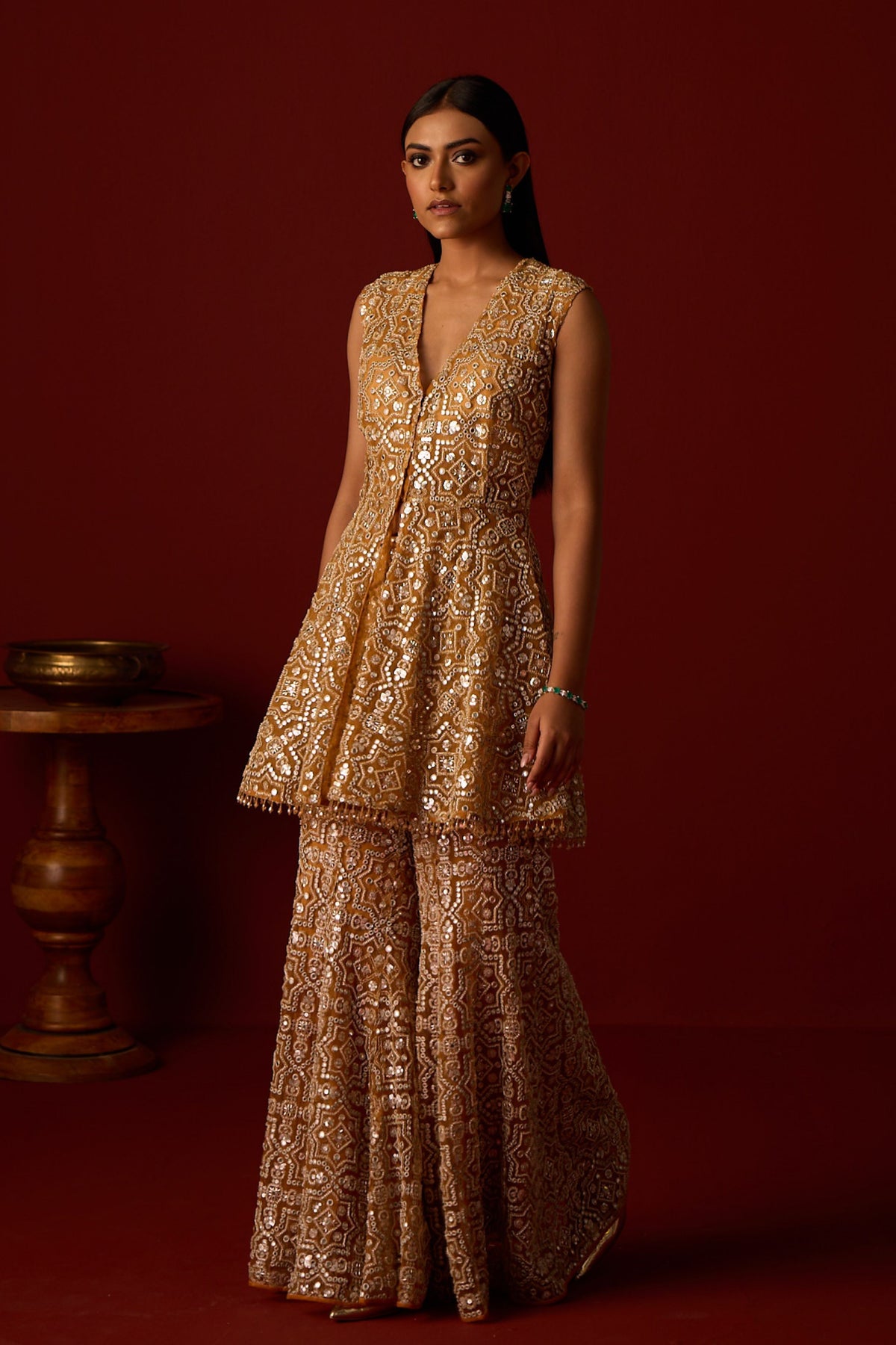 Hexagon Mirror Sharara Set