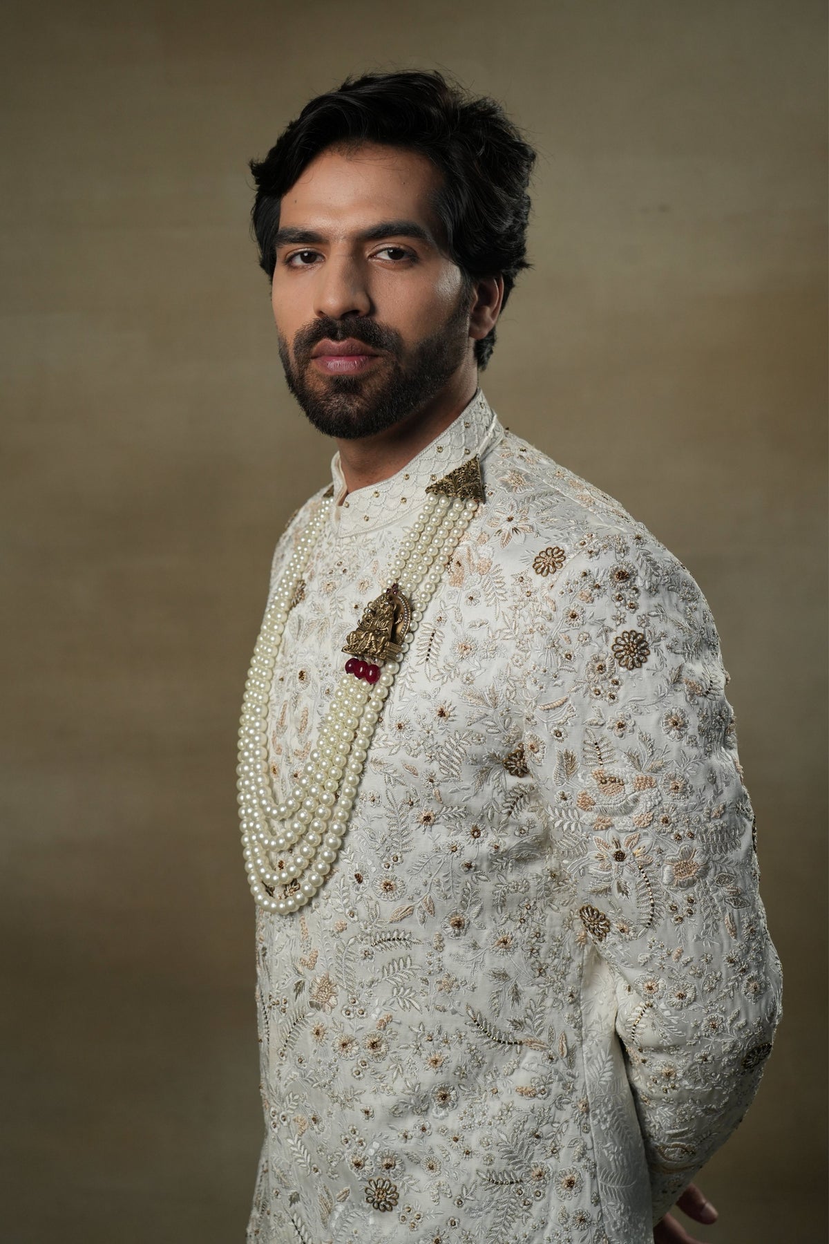 Ivory &amp; Gold Sherwani