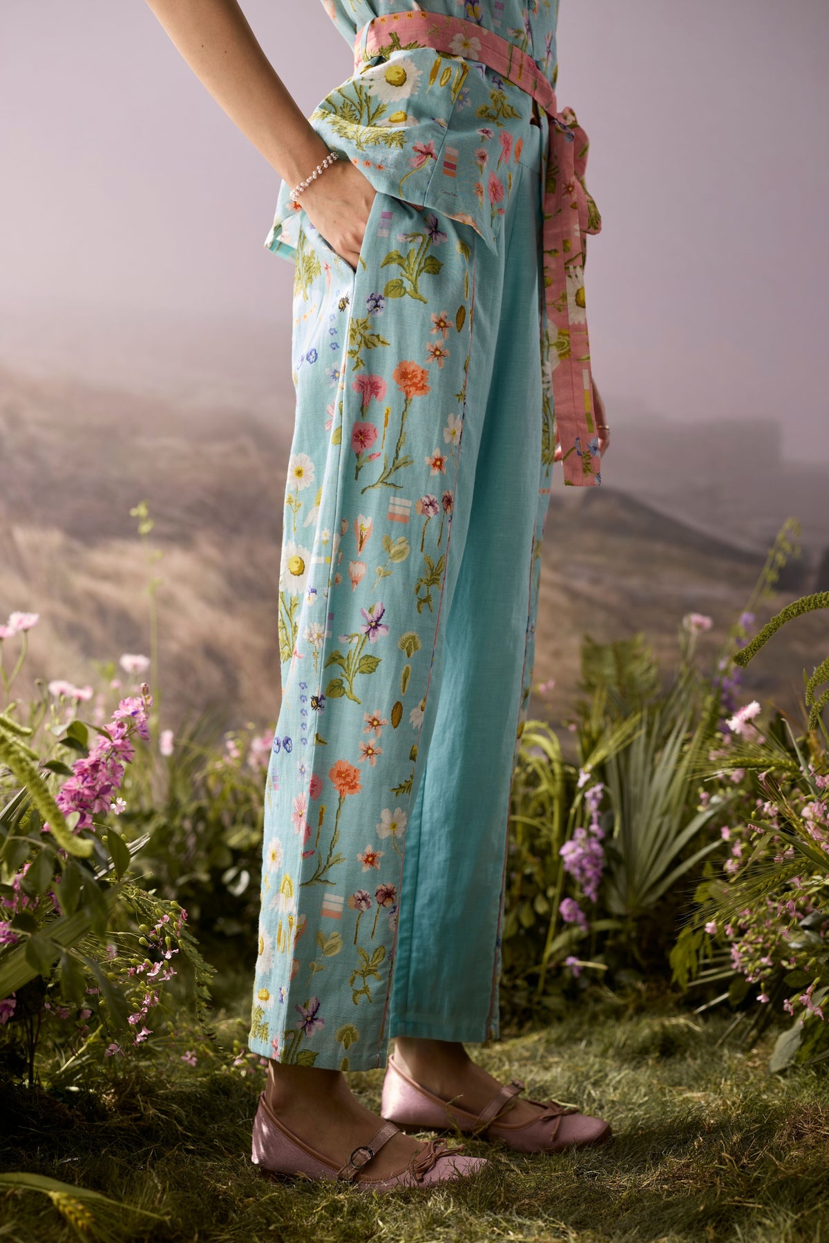 Azure Panelled Pants