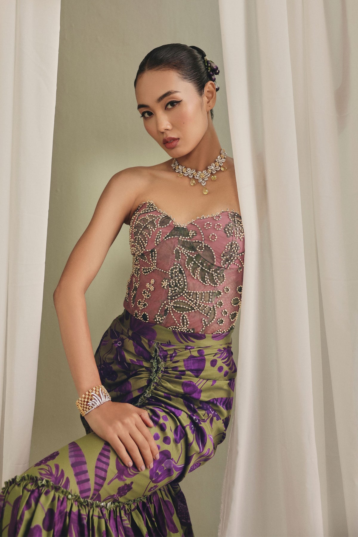 Multi Color Skirt Set