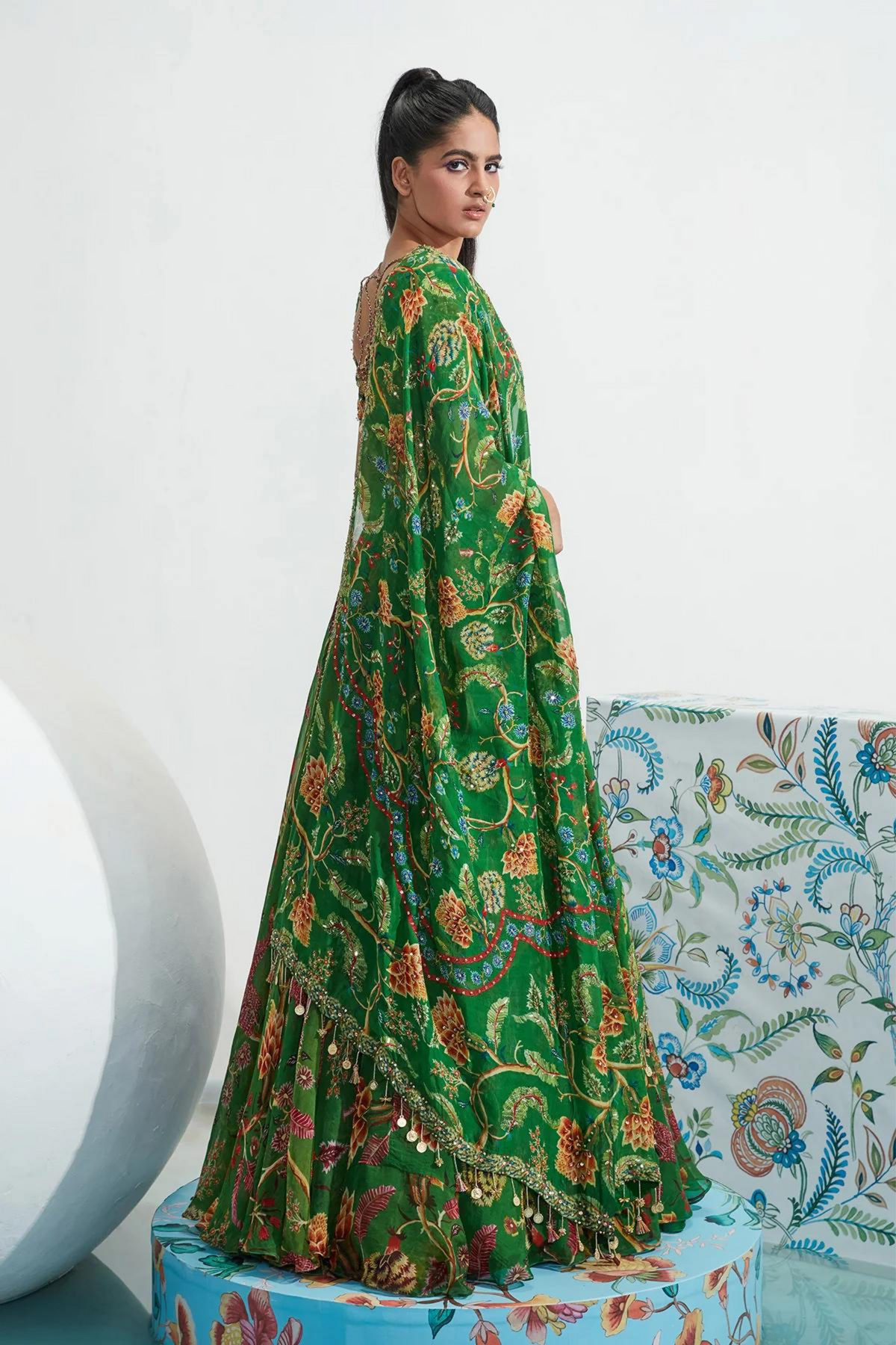 Sarah Green Embroidered Lehenga Set