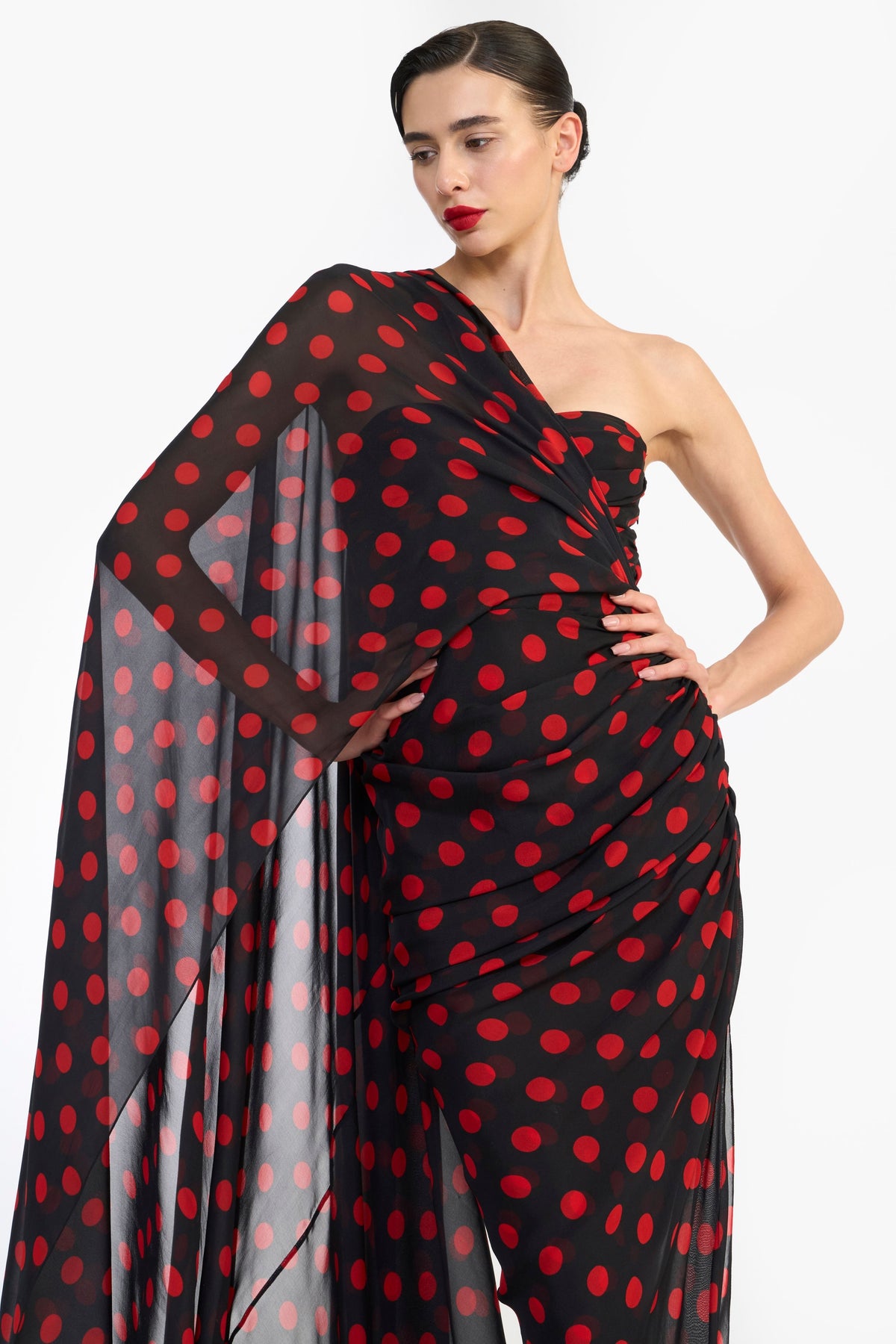 Pencil Dress With Saree Drape