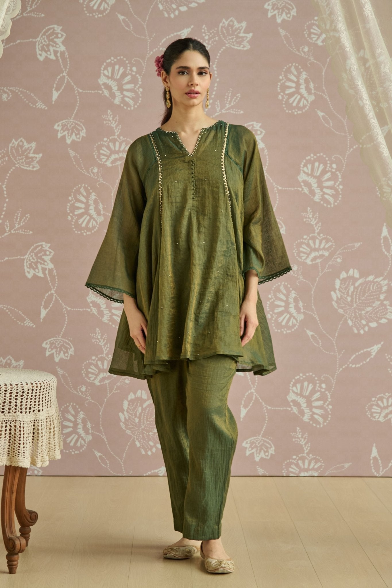 Teal Zaina Co - ord Set - Kritika Dawar - Elahe