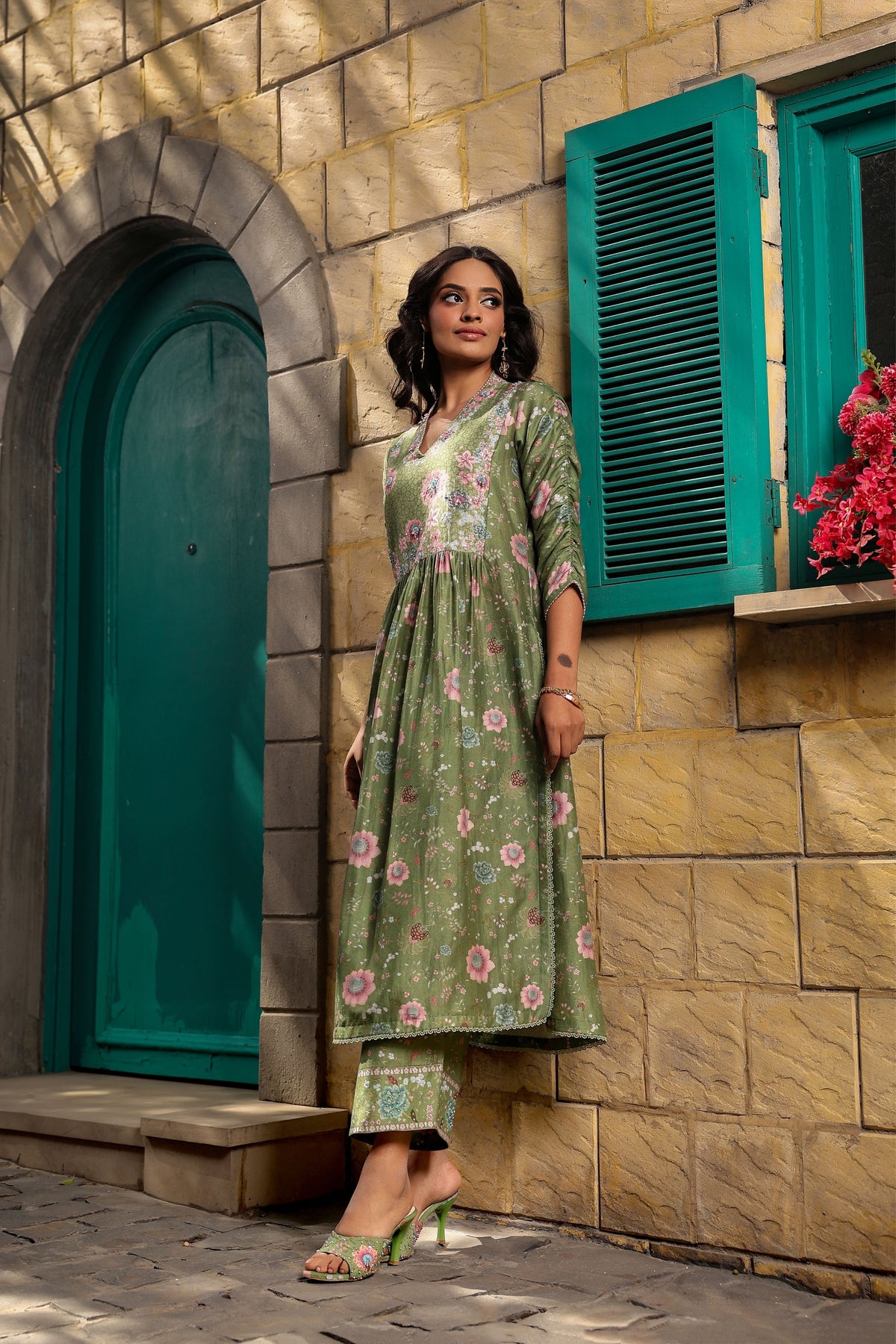 Mughal Frockstyle in Dark Green