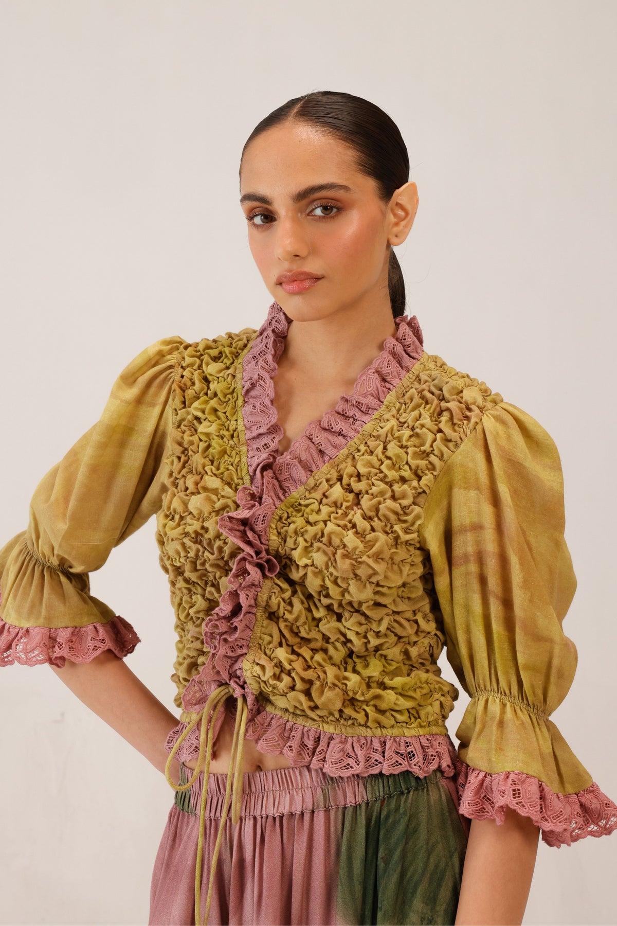 Smocked Rooshed Blouse