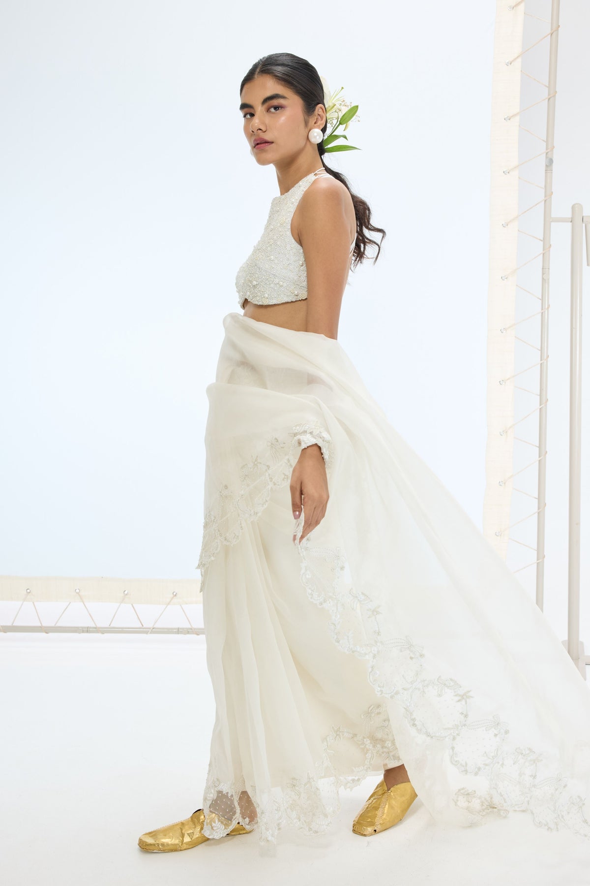 Luna Saree in Off-white