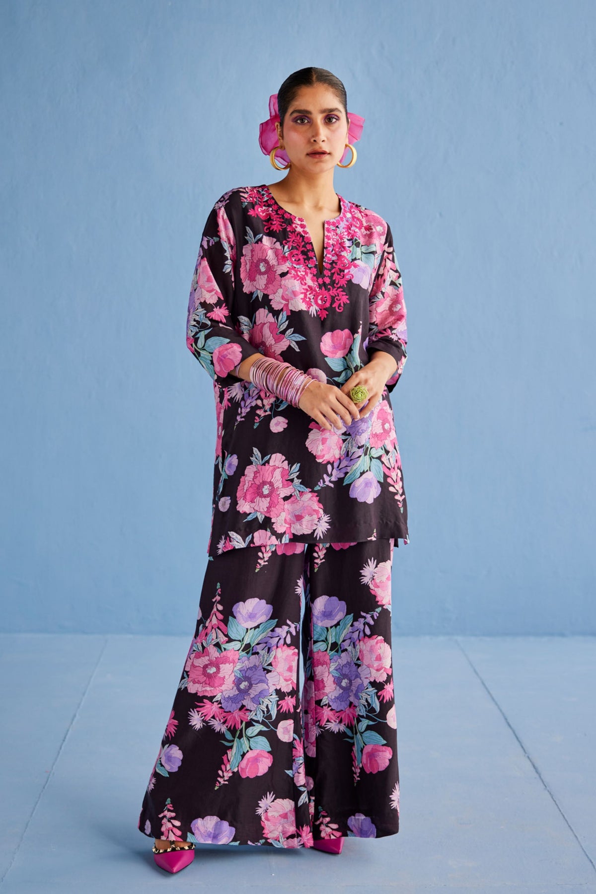 Black Printed Co-ord Set