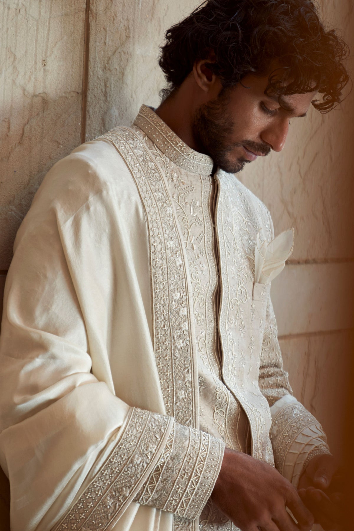 Ivory Rose Sherwani Set