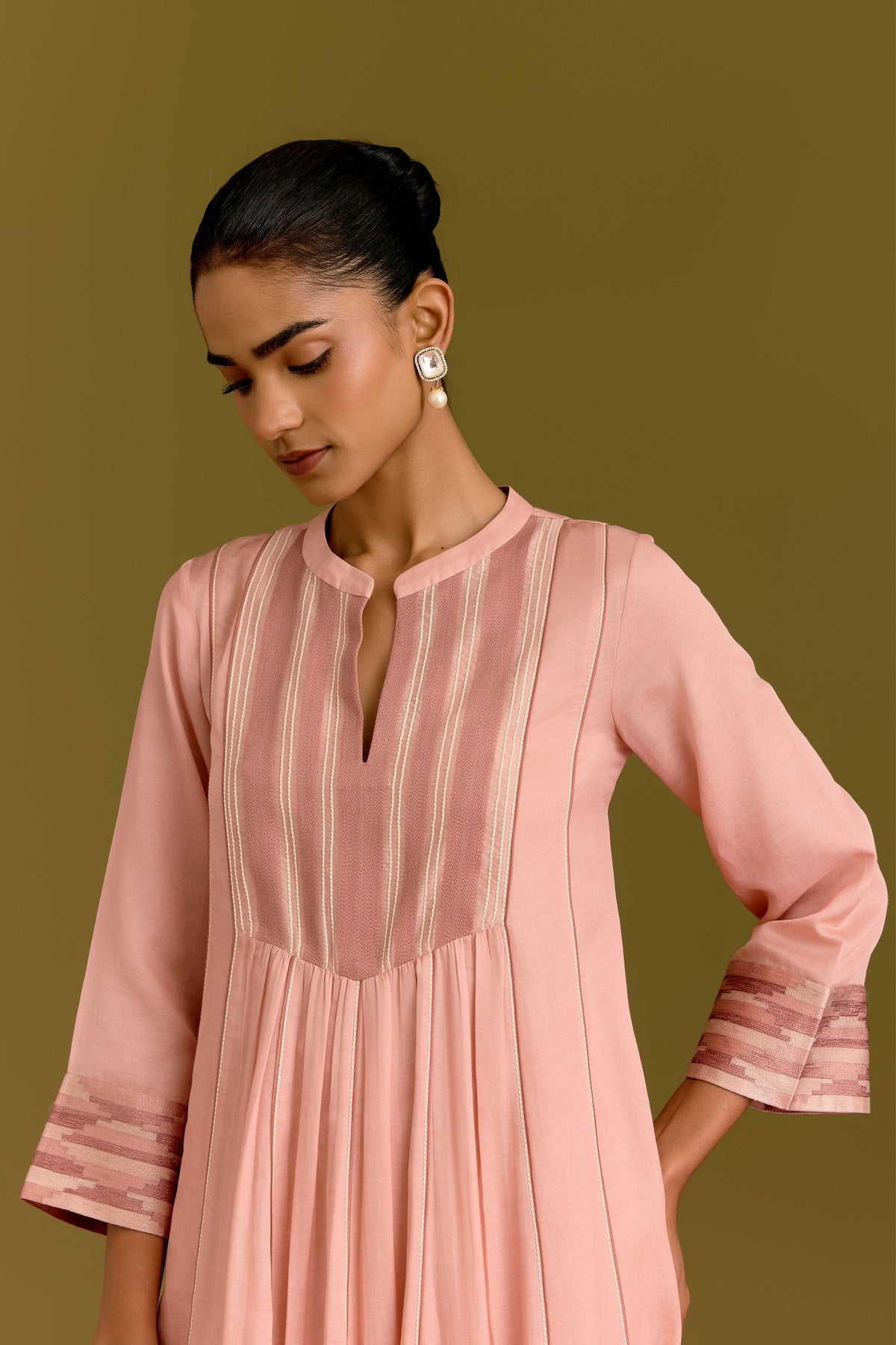 Blush Pink Chanderi Kurta Set