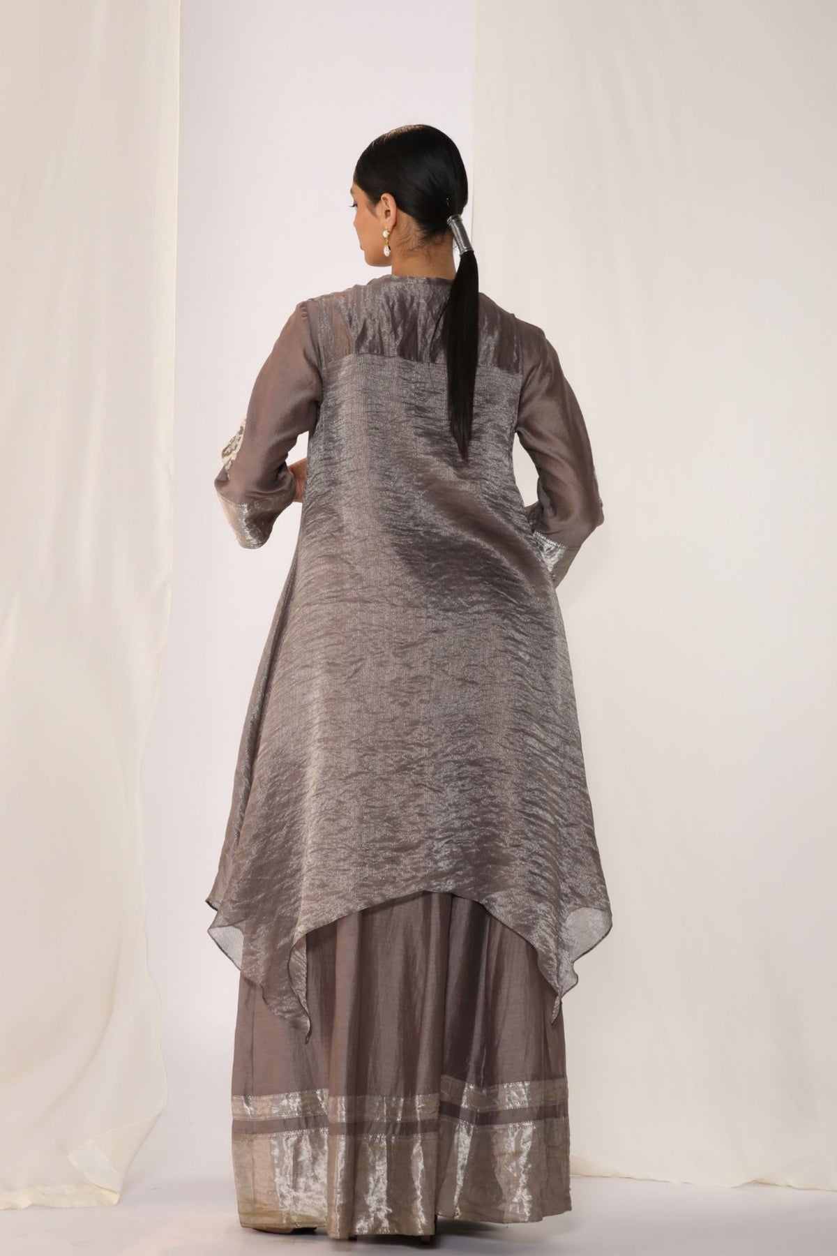 Dove Grey Embroidered Kurta Set