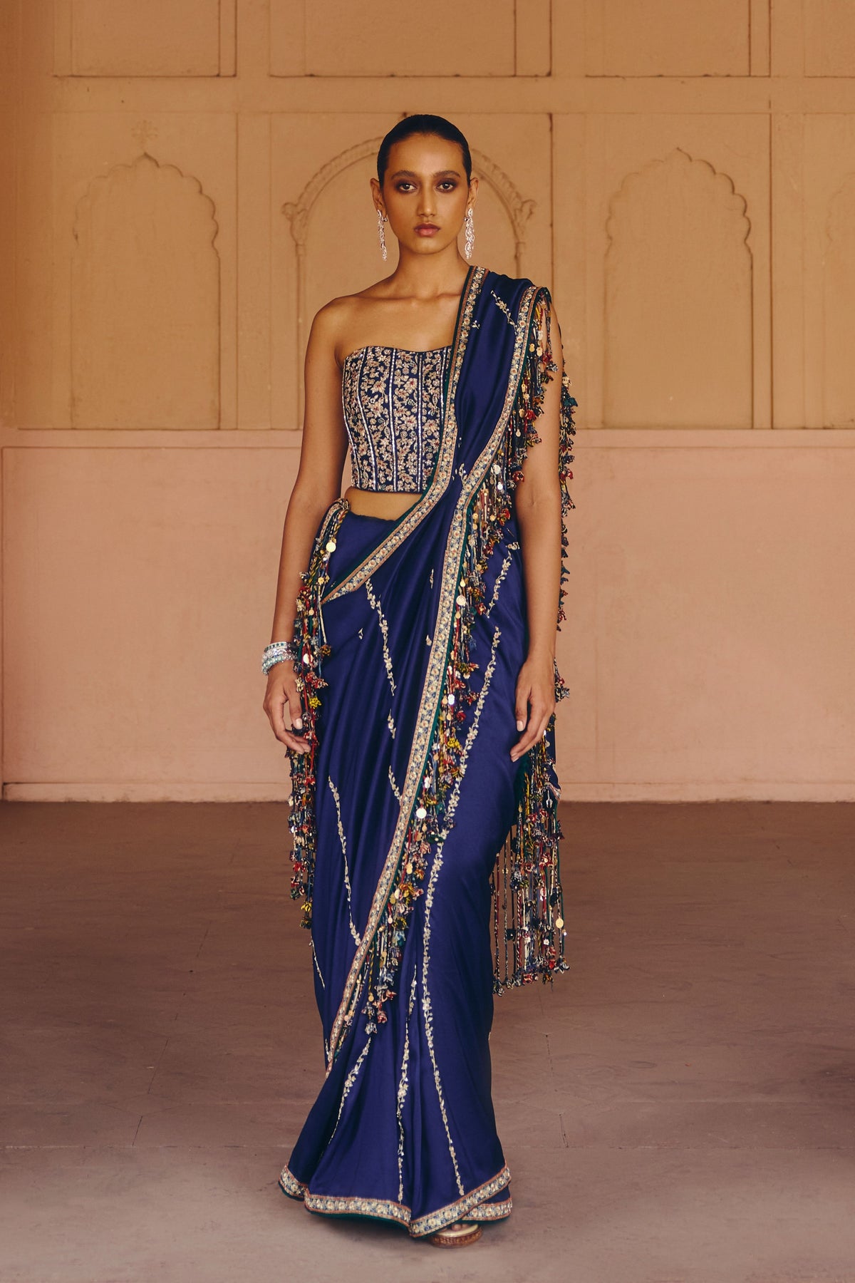 Blue Embers Dori Saree