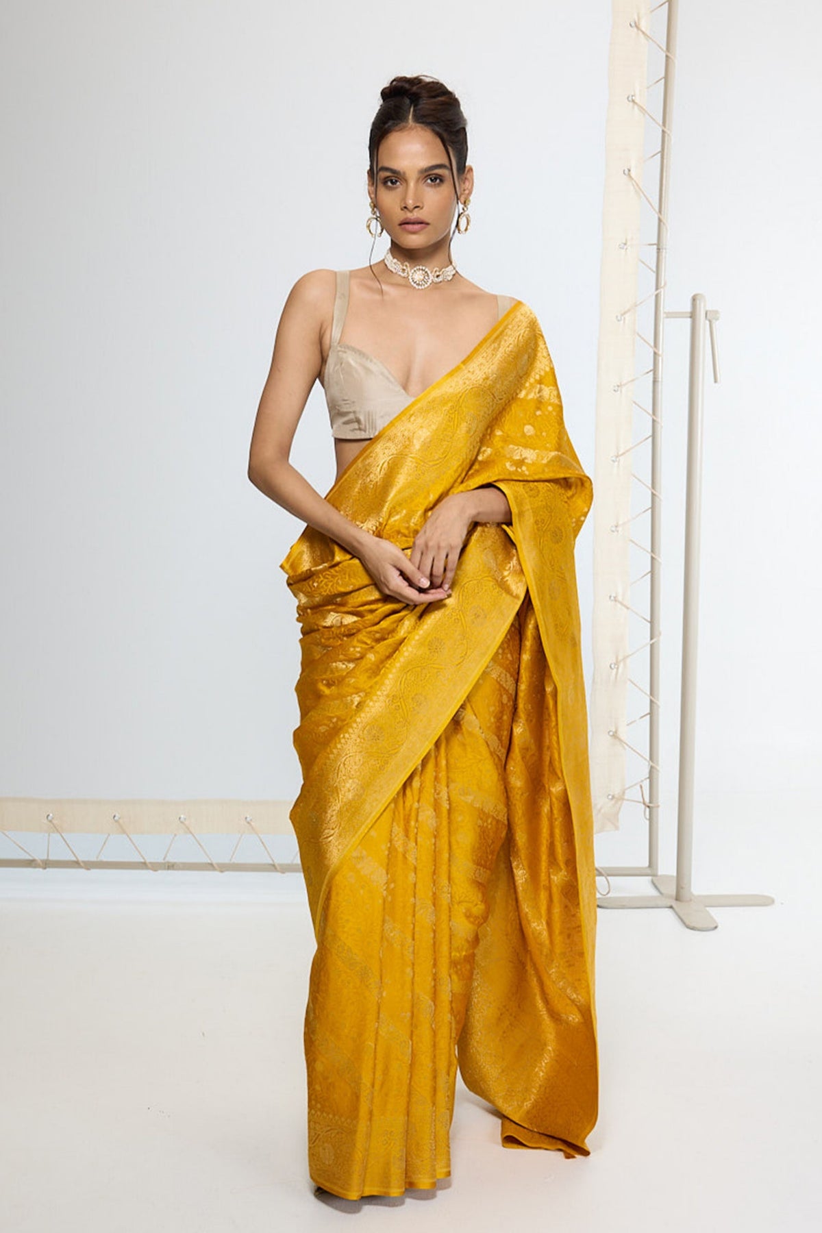 Handwoven Saffron Yellow Saree