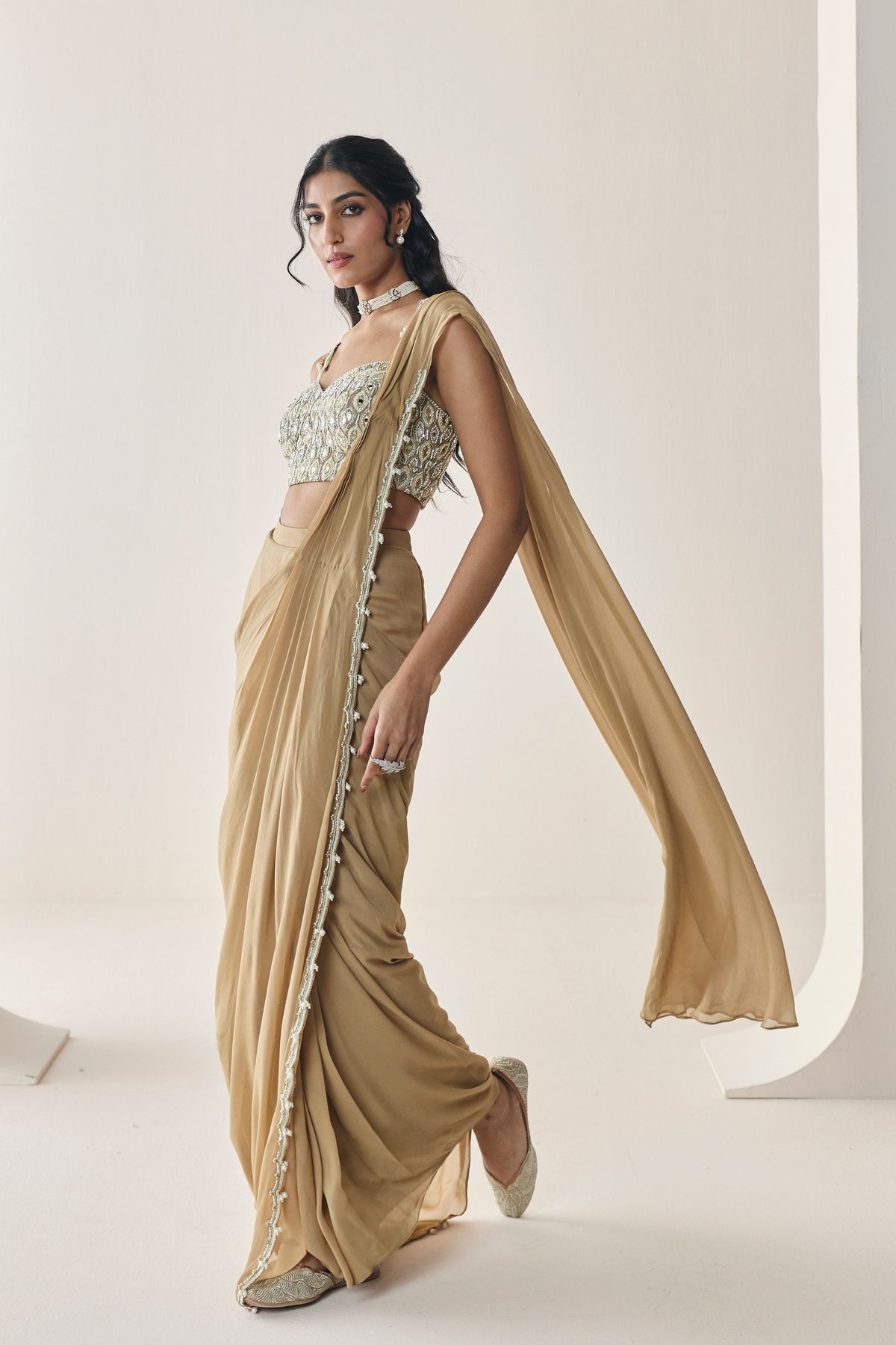 Loretta Pre Draped Saree Set