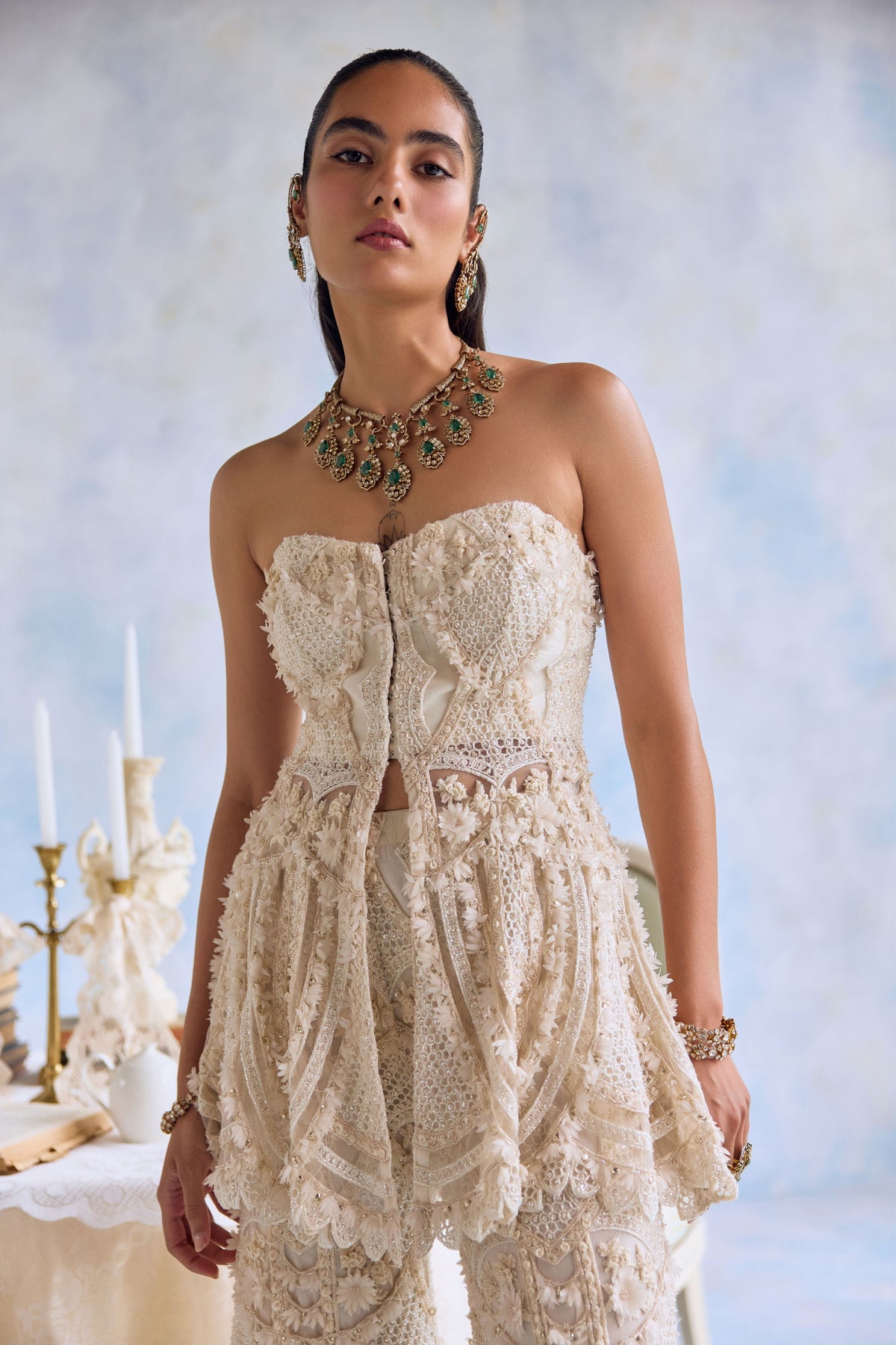 Faye Peplum Sharara Set