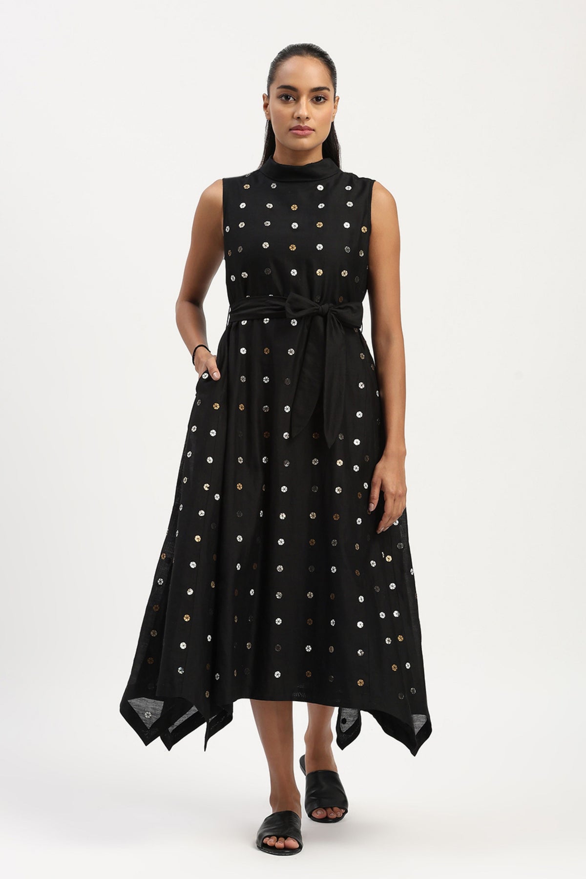 Sequin Dot Long Dress