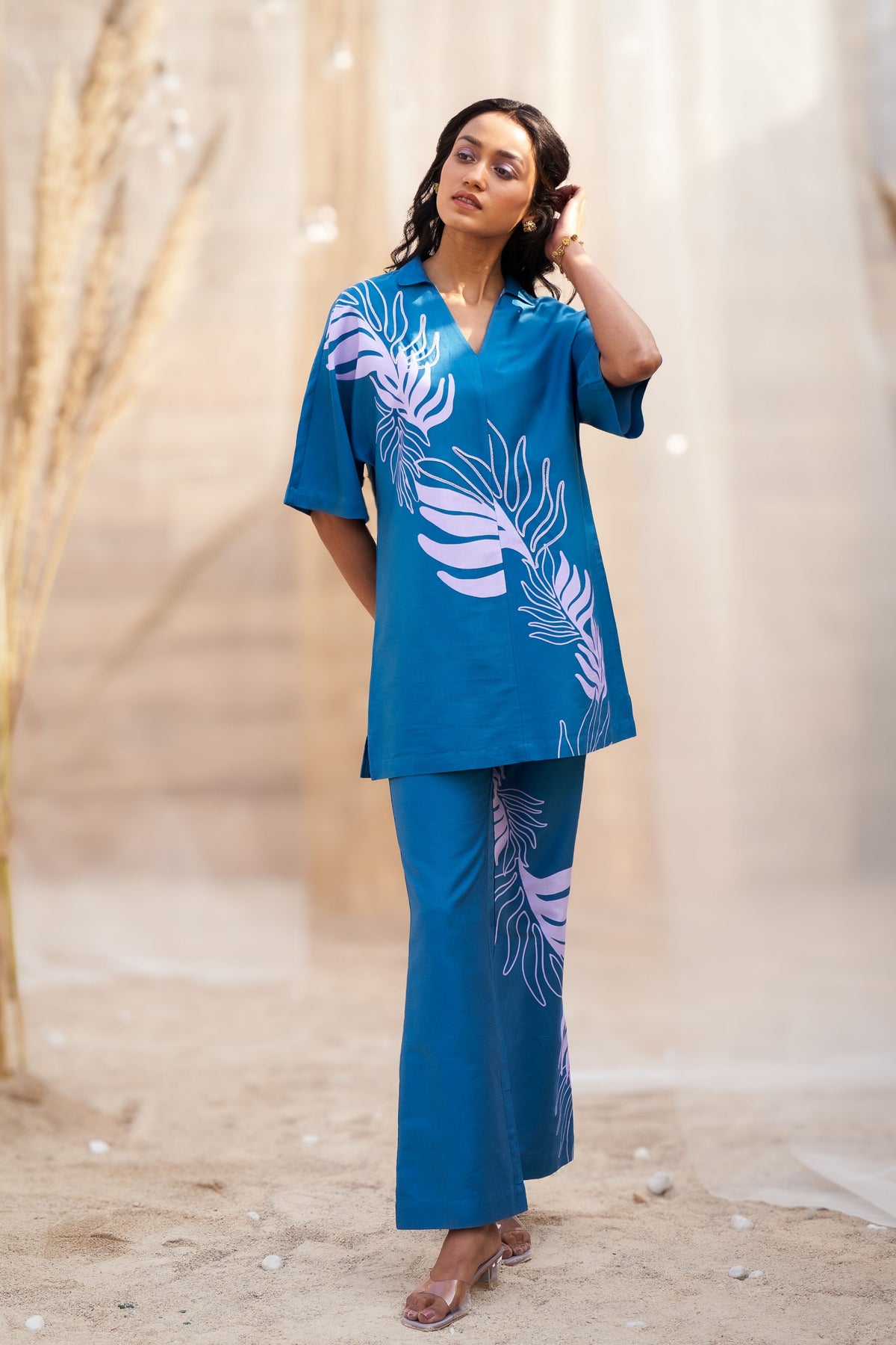 Reveria Collared Tunic Set