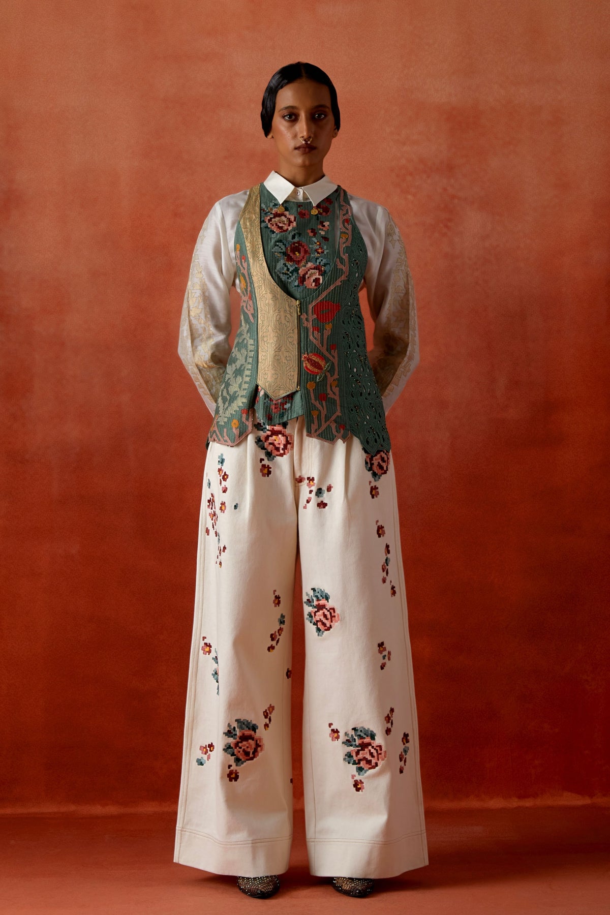 Teal Denim Jacket Set