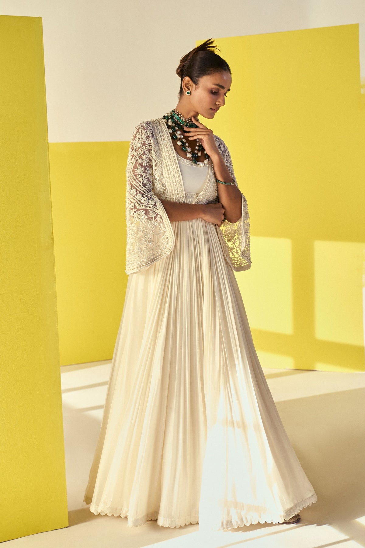 Dafiya Ivory Anarkali Set