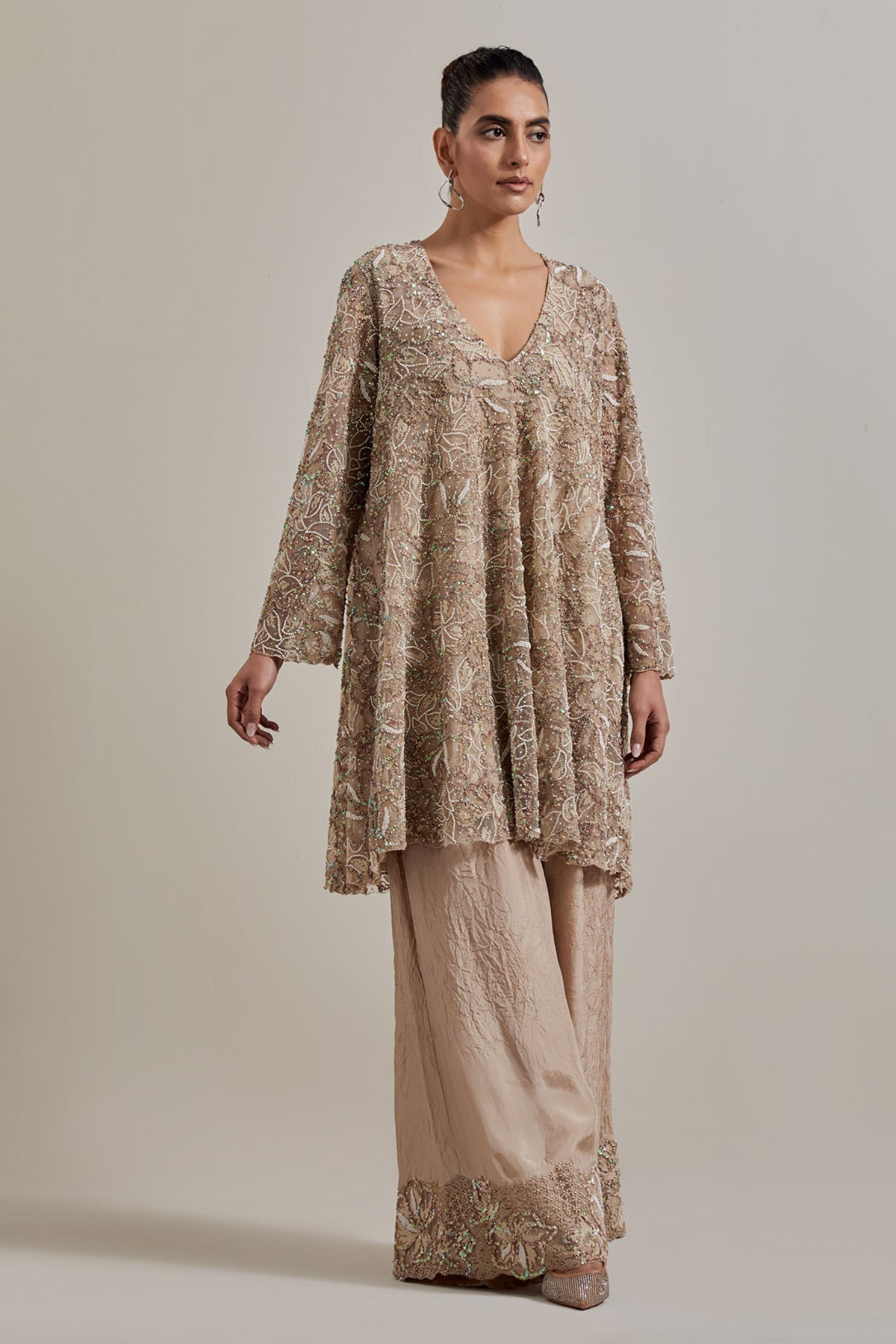 Champagne Glimmer Sharara Set