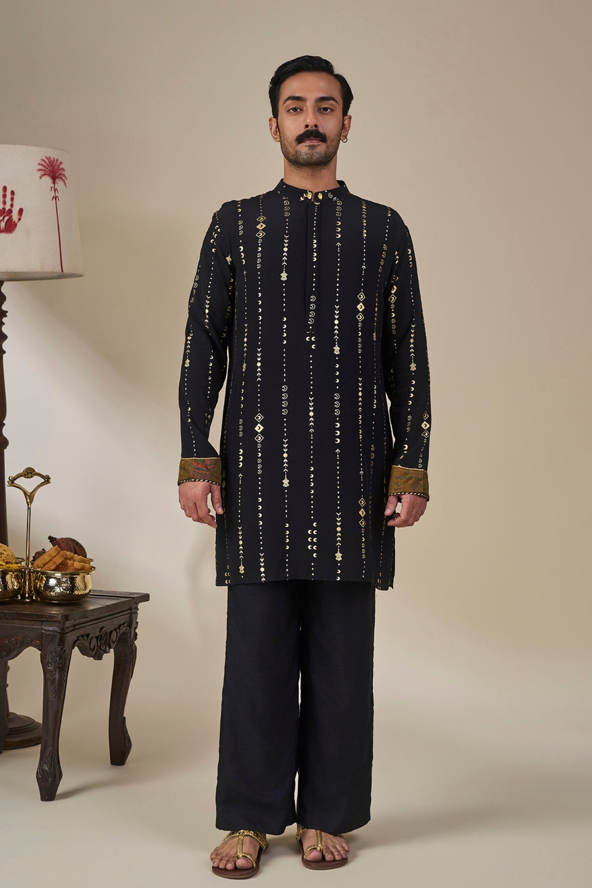 Black Celestial Moonfall Kurta