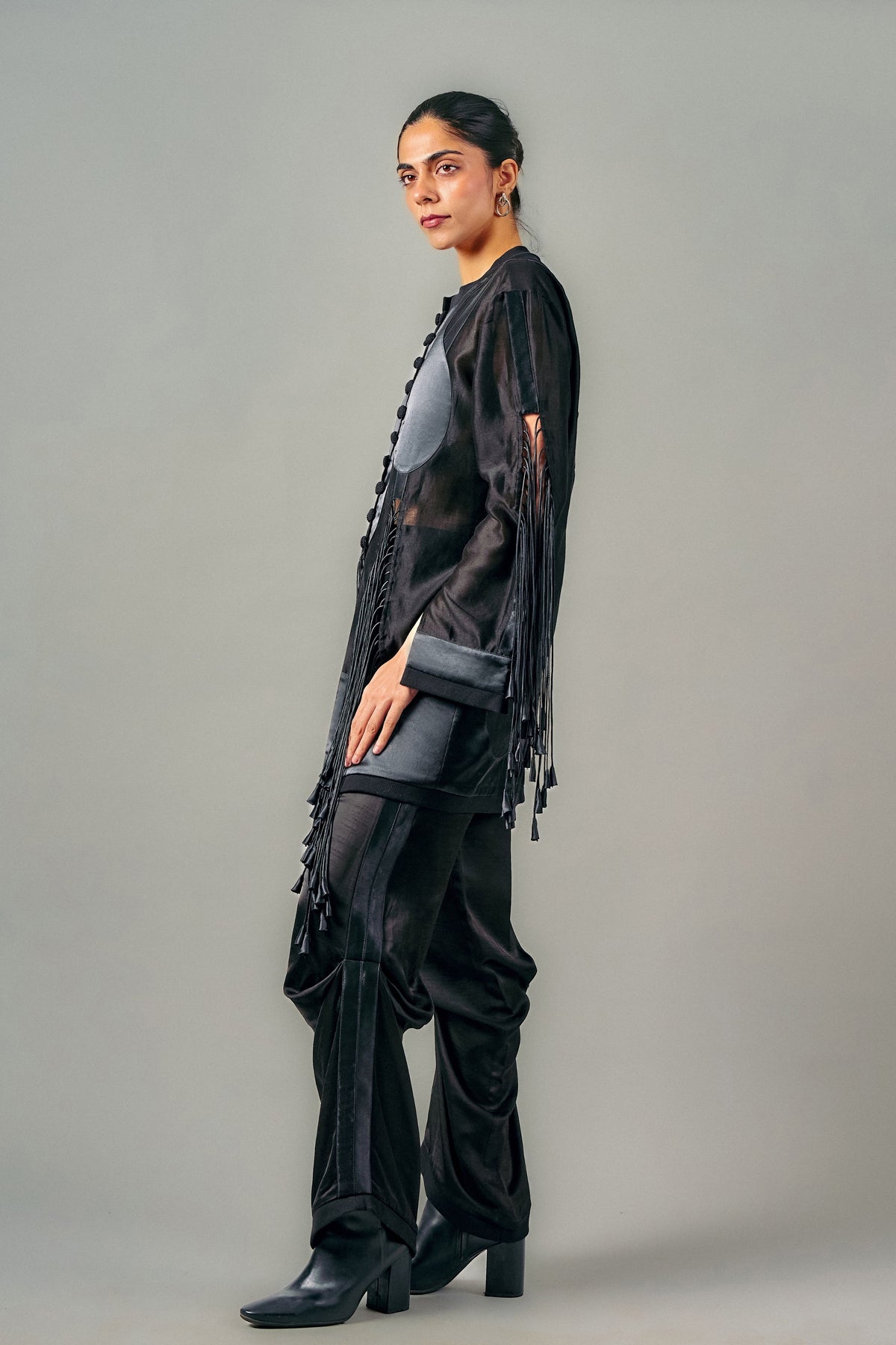 Cut-Out Tassels Jacket Set