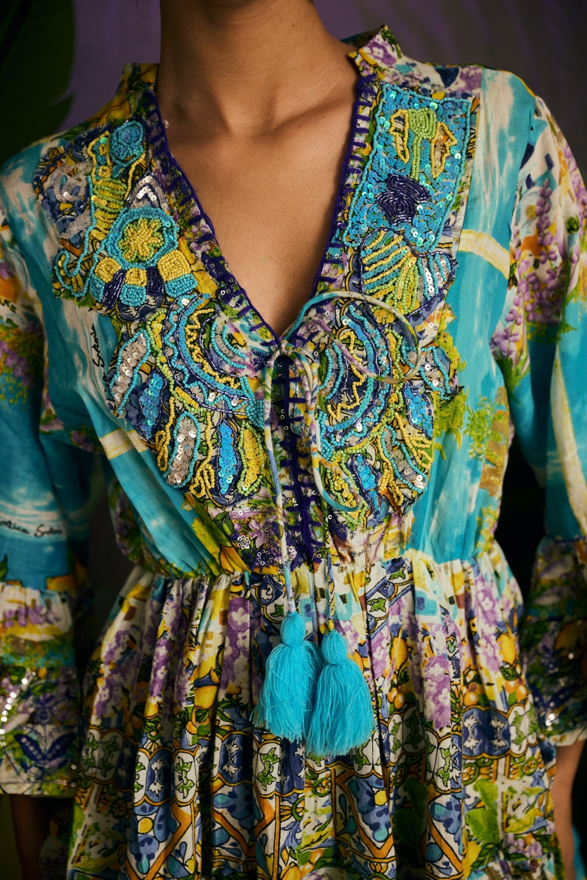 Boho Tassel Embroidered Dress