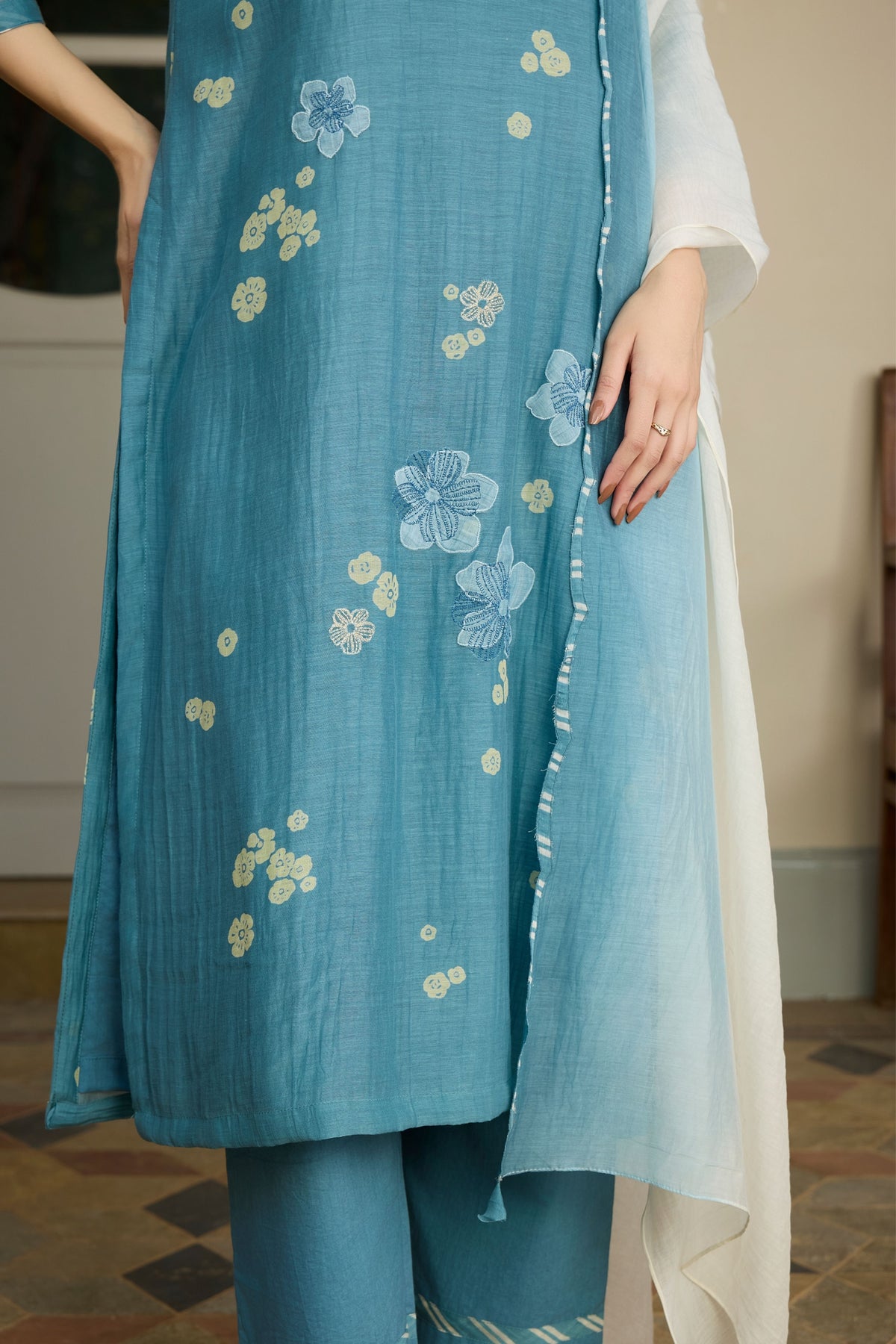 Ocean Applique Kurta Set
