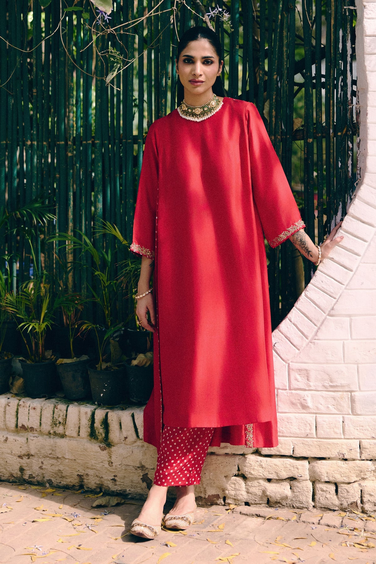 Whispers Bandhani Kurta Set