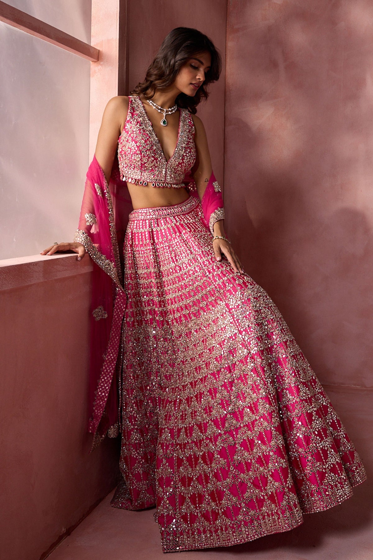 Fuchsia Pink Lehenga Set