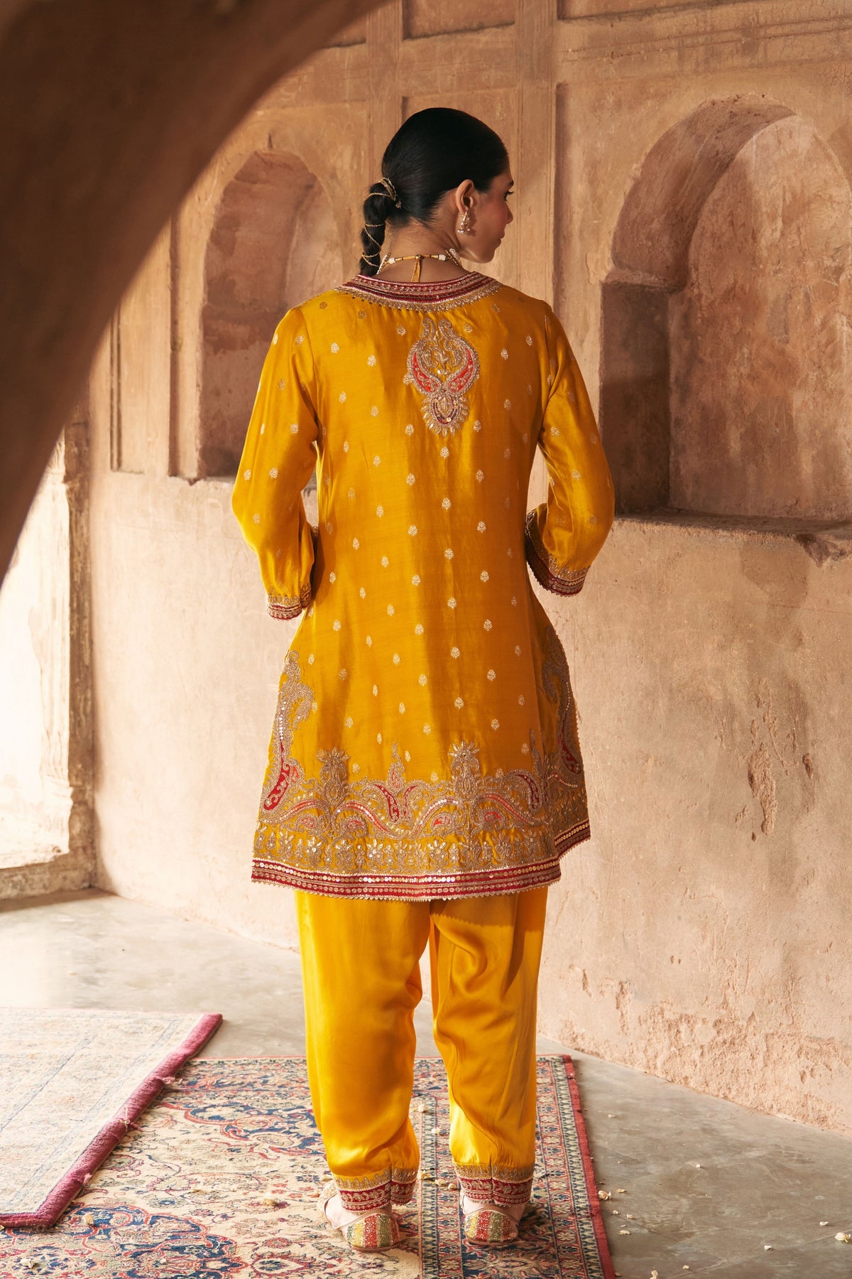 Farhana Mustard Kurta Set